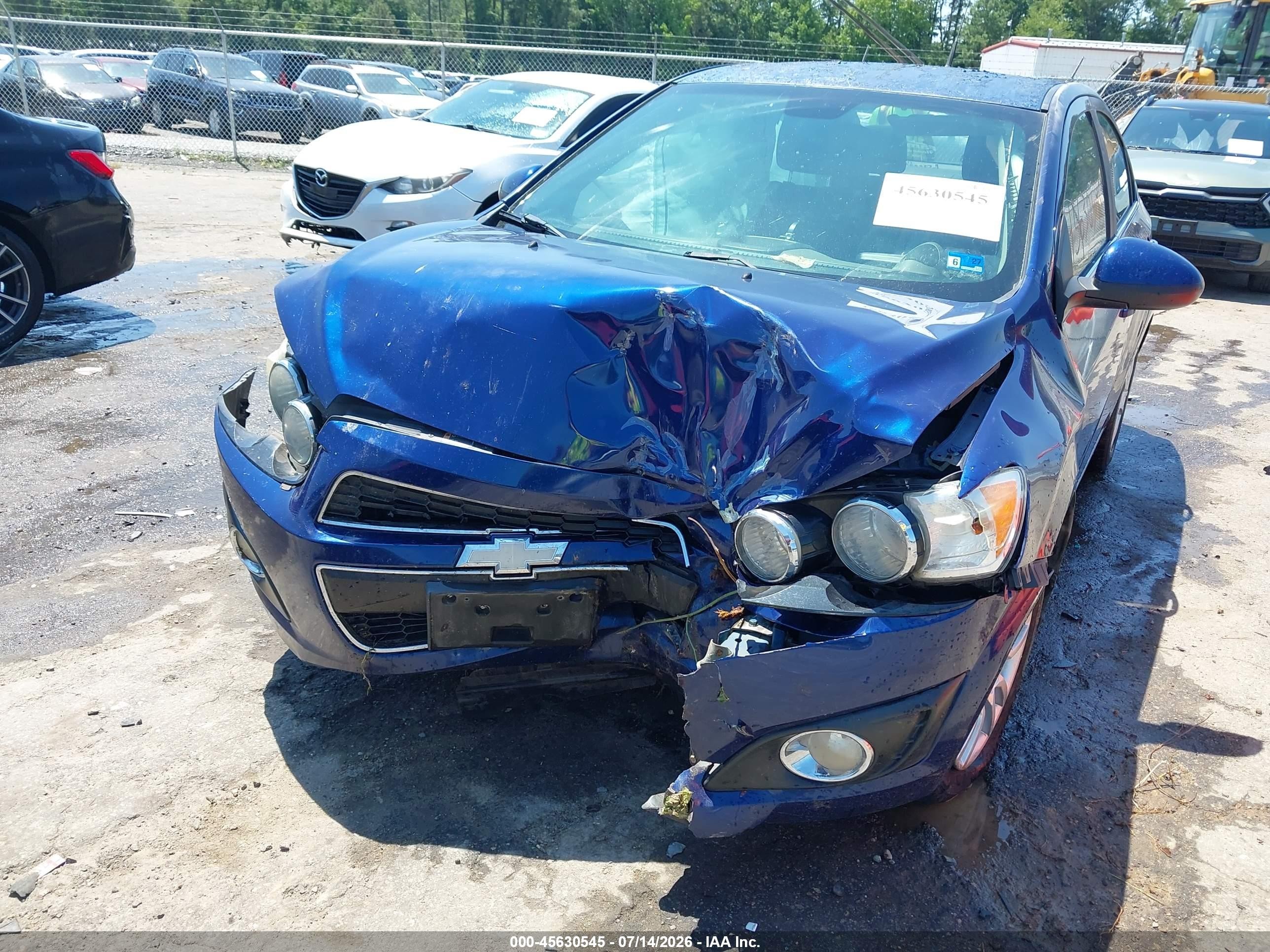 2013 Chevrolet Sonic Lt Auto Blue vin: 1G1JC5SH2D4238225