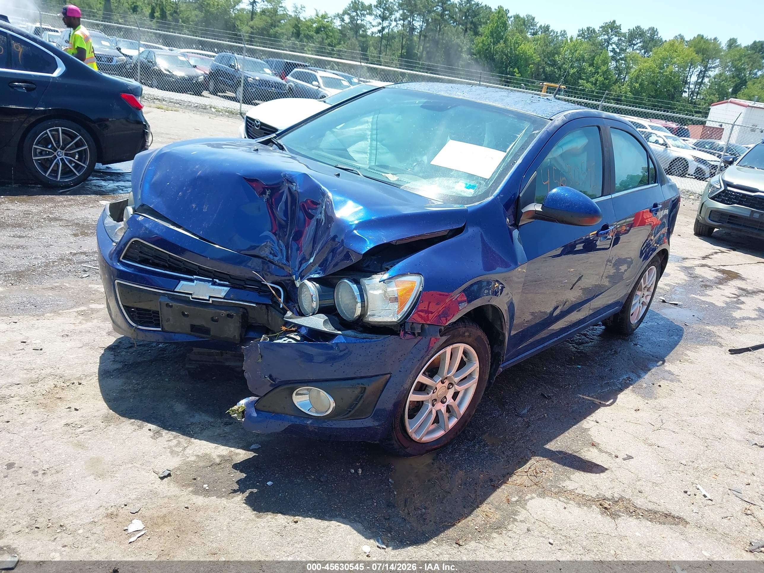 2013 Chevrolet Sonic Lt Auto Blue vin: 1G1JC5SH2D4238225