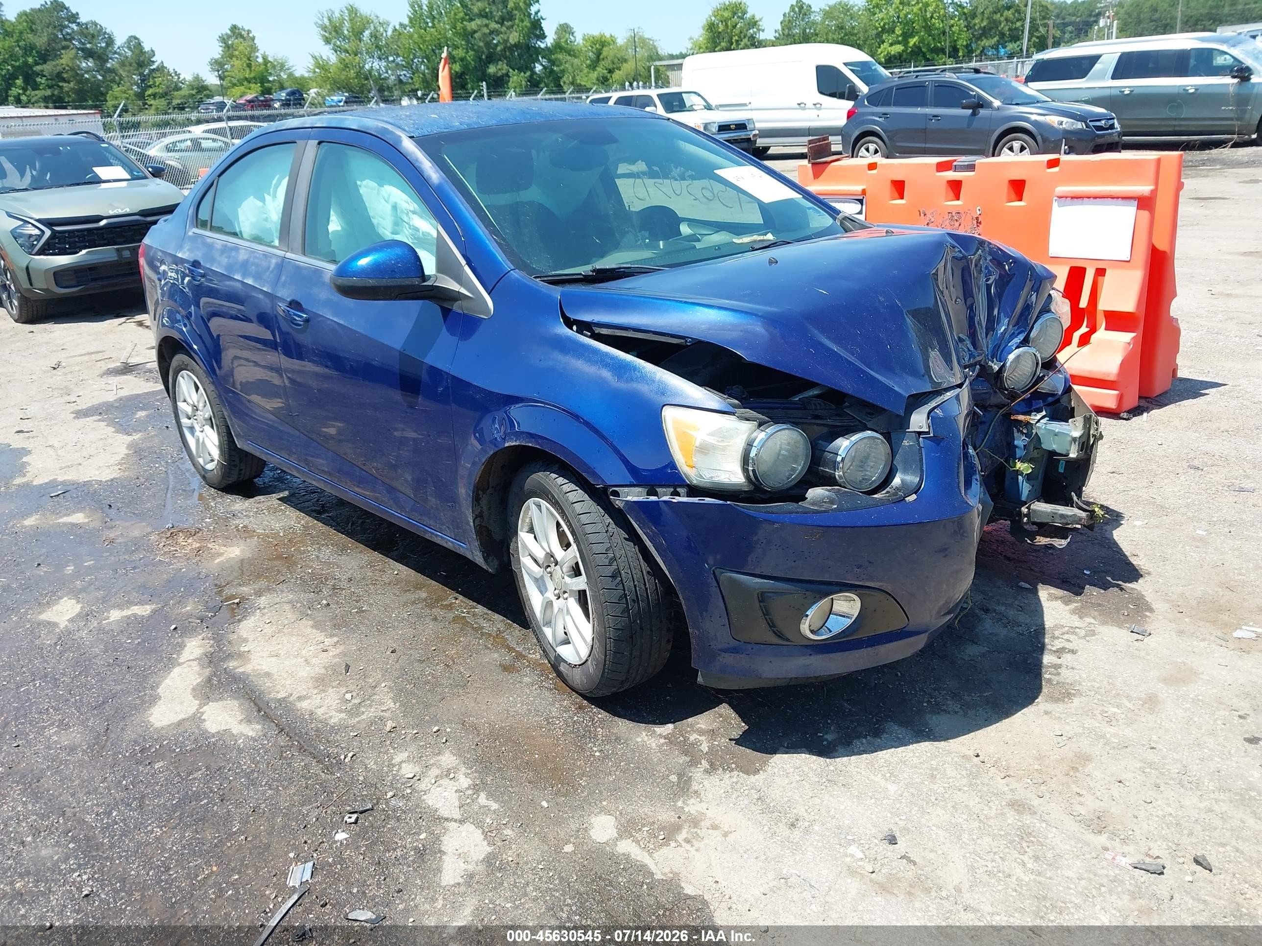2013 Chevrolet Sonic Lt Auto Blue vin: 1G1JC5SH2D4238225