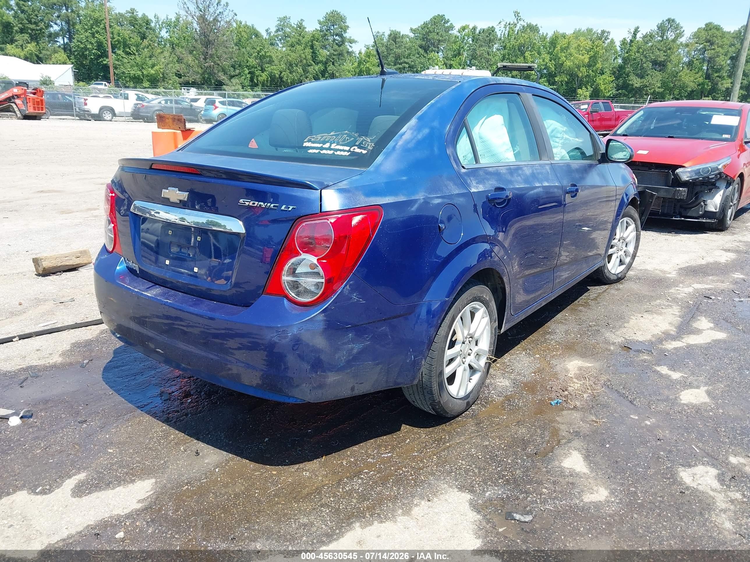 2013 Chevrolet Sonic Lt Auto Blue vin: 1G1JC5SH2D4238225