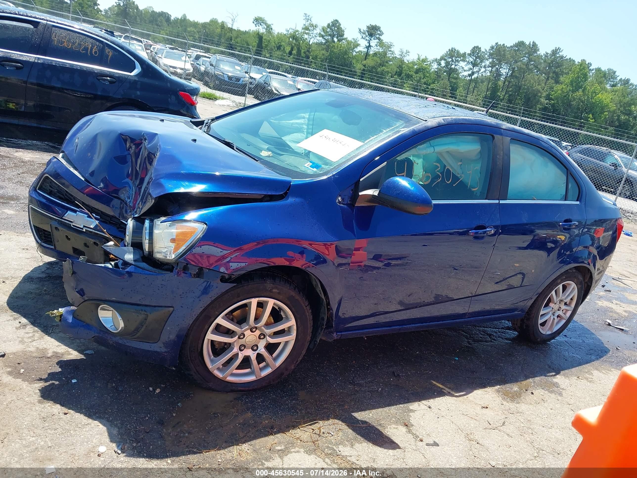 2013 Chevrolet Sonic Lt Auto Blue vin: 1G1JC5SH2D4238225