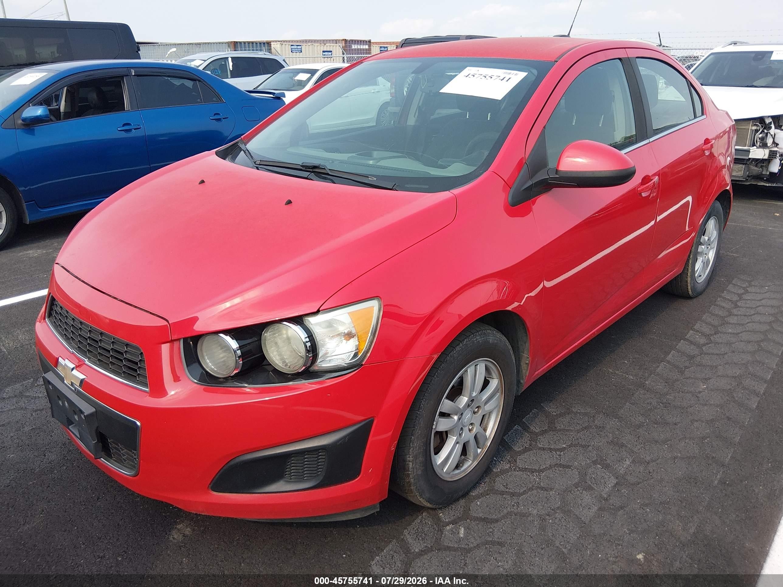 2015 Chevrolet Sonic Lt Auto Red vin: 1G1JC5SH2F4185643