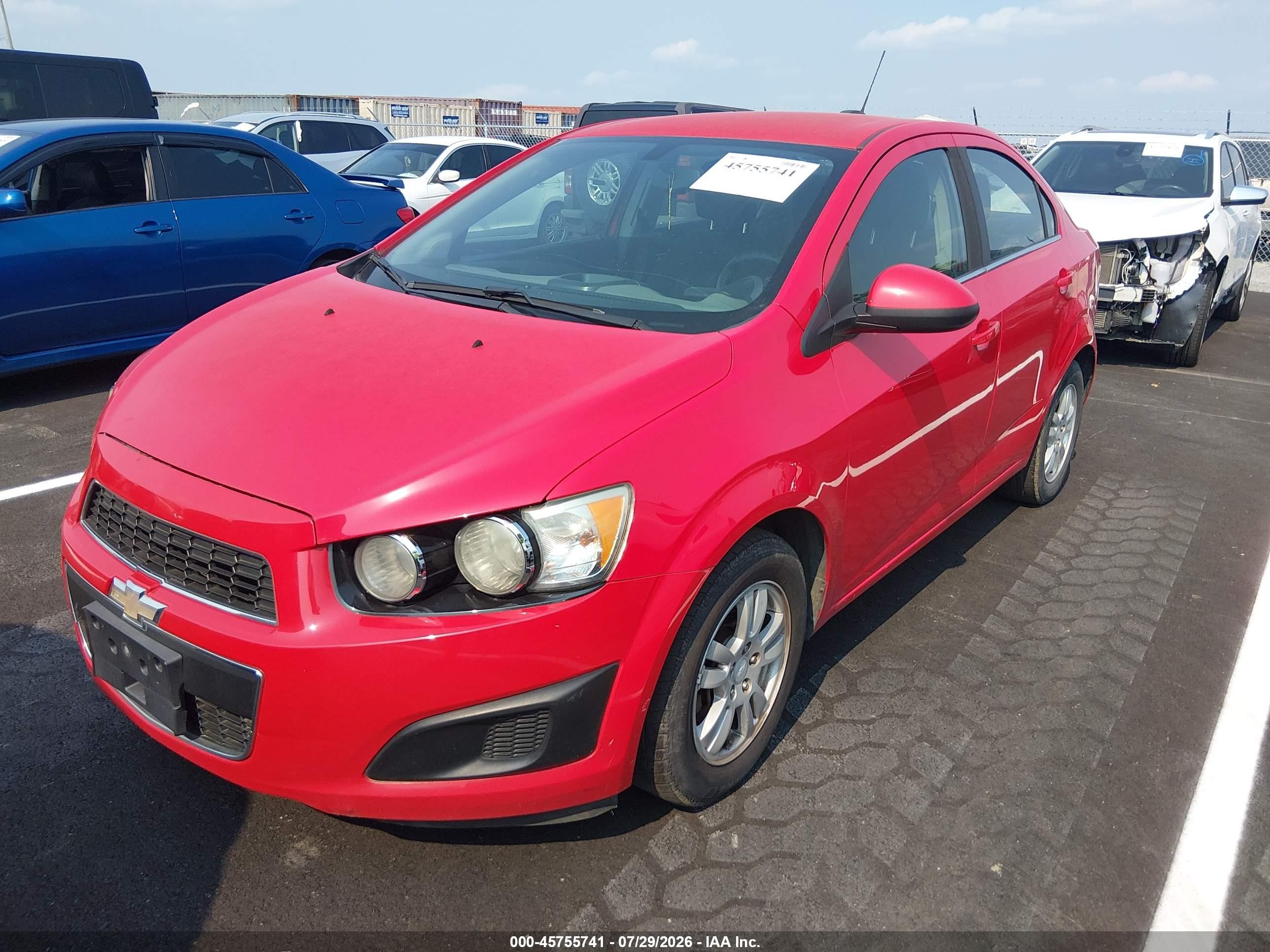2015 Chevrolet Sonic Lt Auto Red vin: 1G1JC5SH2F4185643