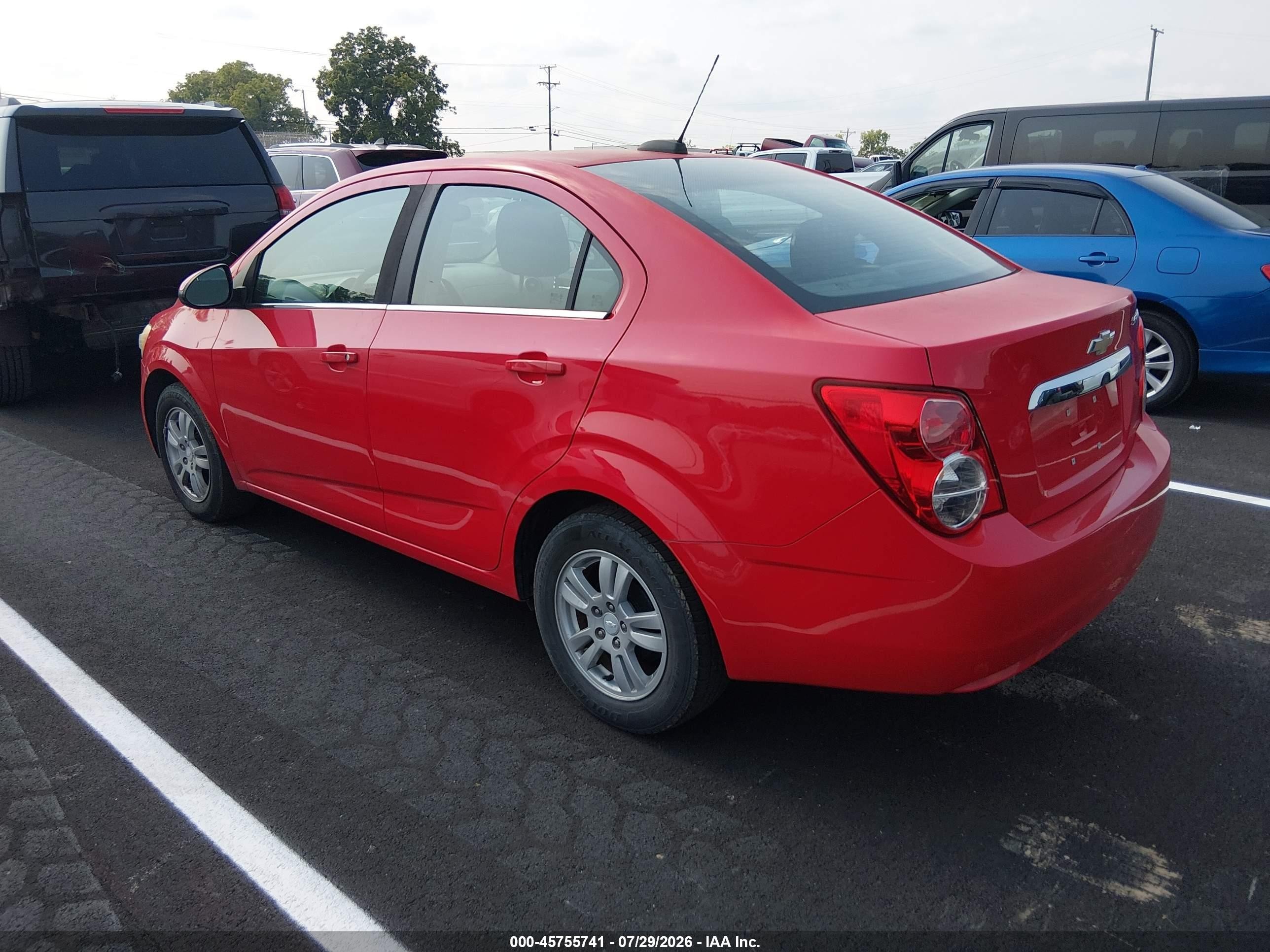 2015 Chevrolet Sonic Lt Auto Red vin: 1G1JC5SH2F4185643