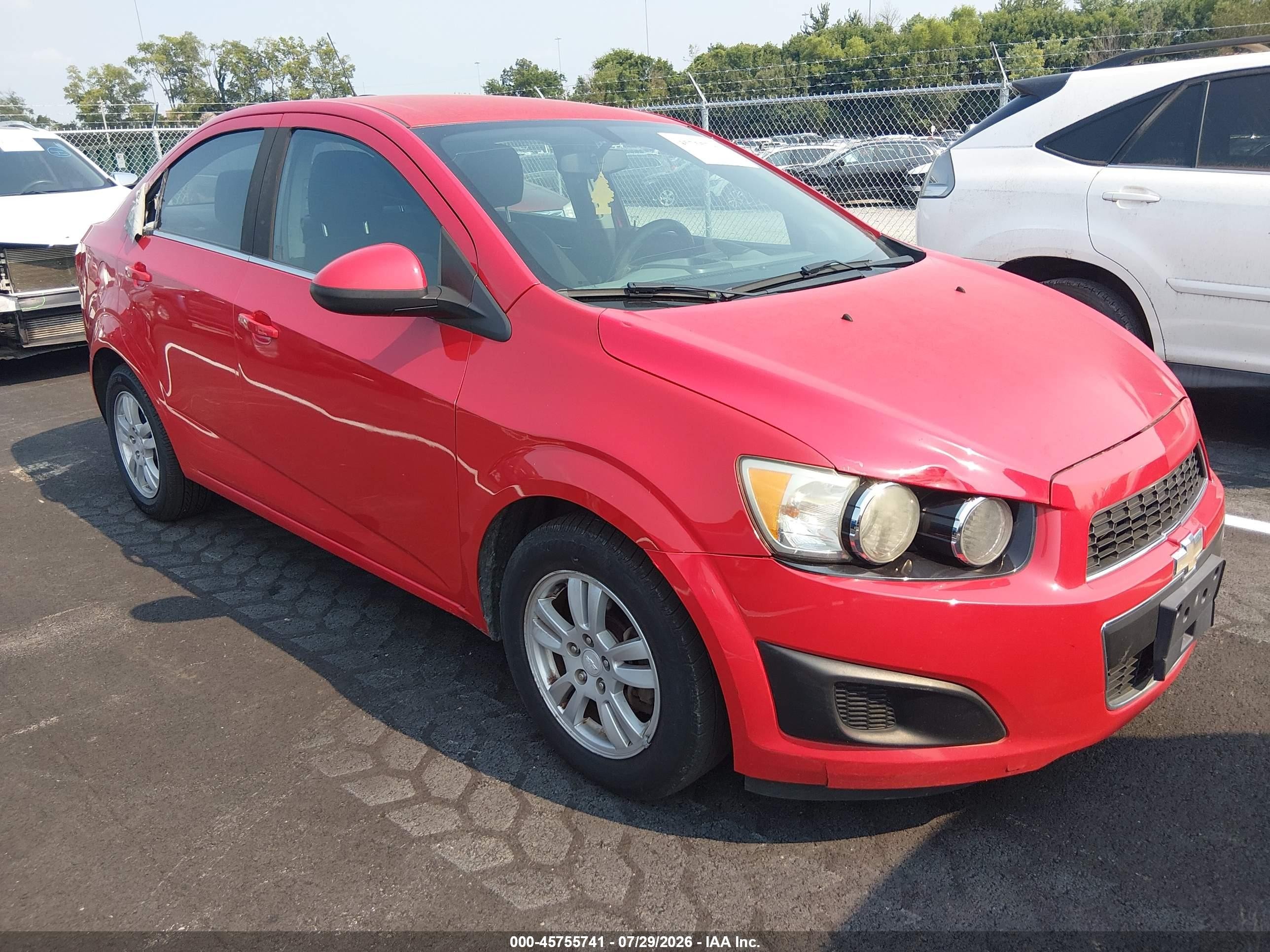 2015 Chevrolet Sonic Lt Auto Red vin: 1G1JC5SH2F4185643