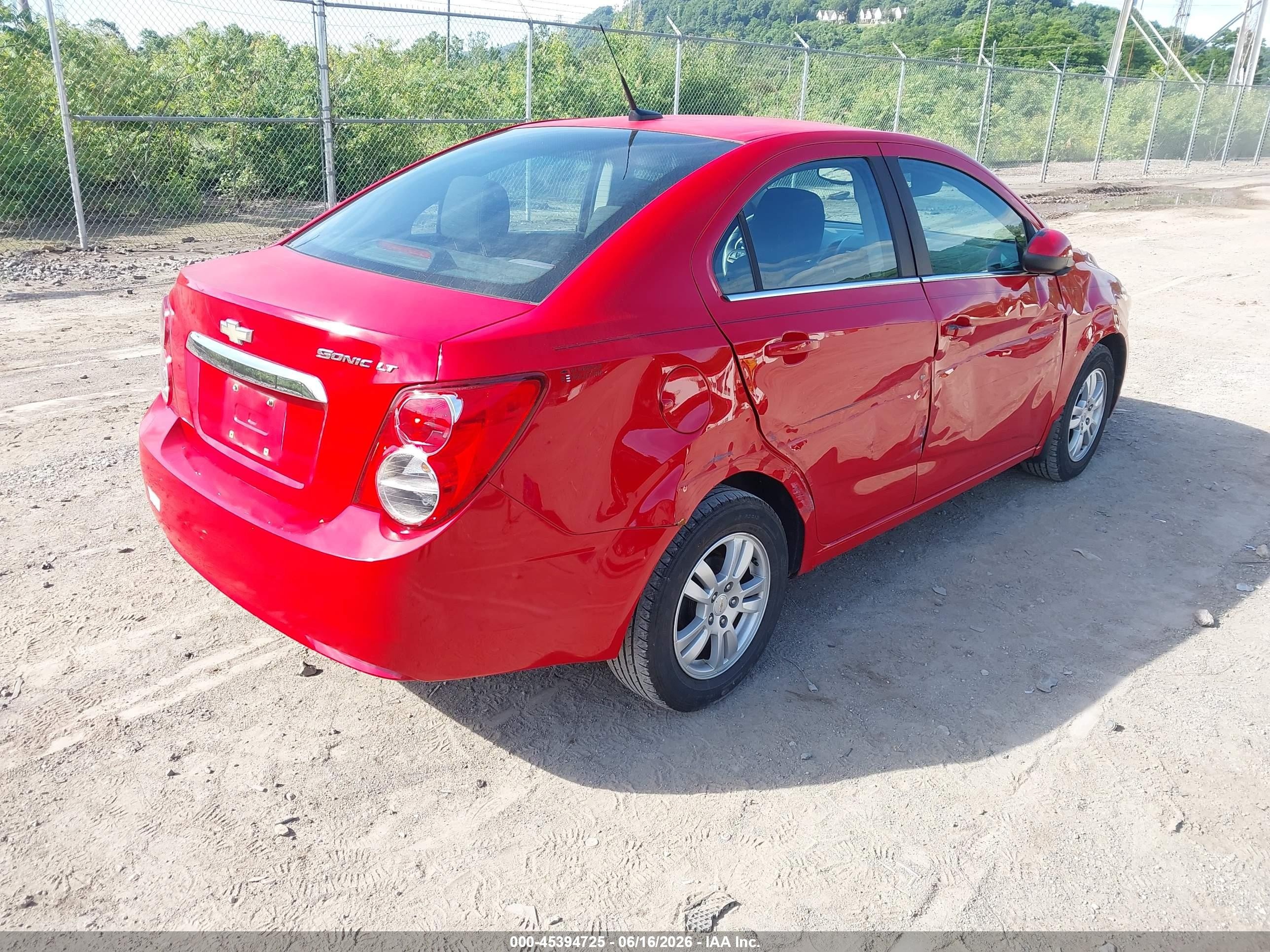 2012 Chevrolet Sonic 2lt Красный vin: 1G1JC5SH3C4163503
