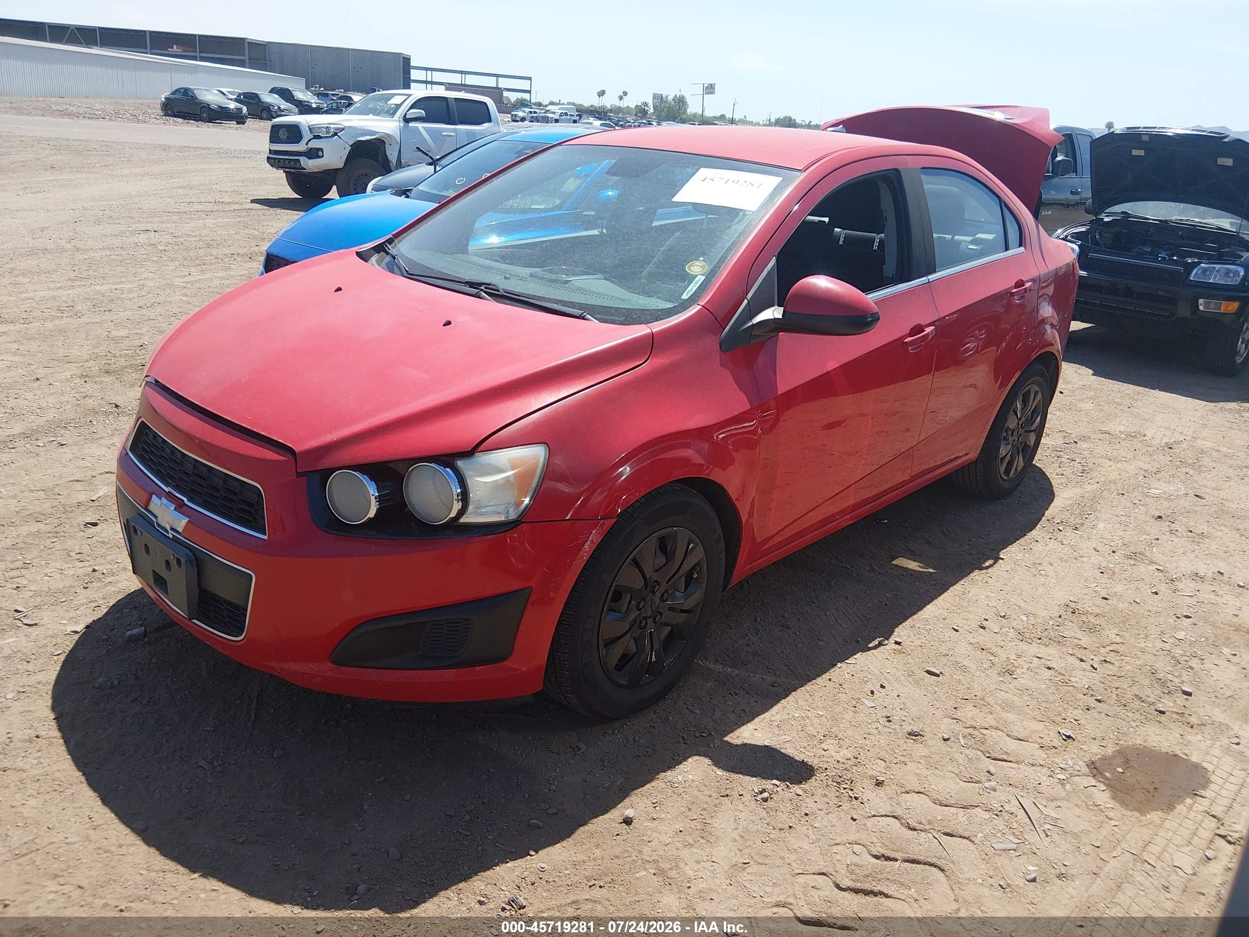 2013 Chevrolet Sonic Lt Auto Red vin: 1G1JC5SH3D4177208