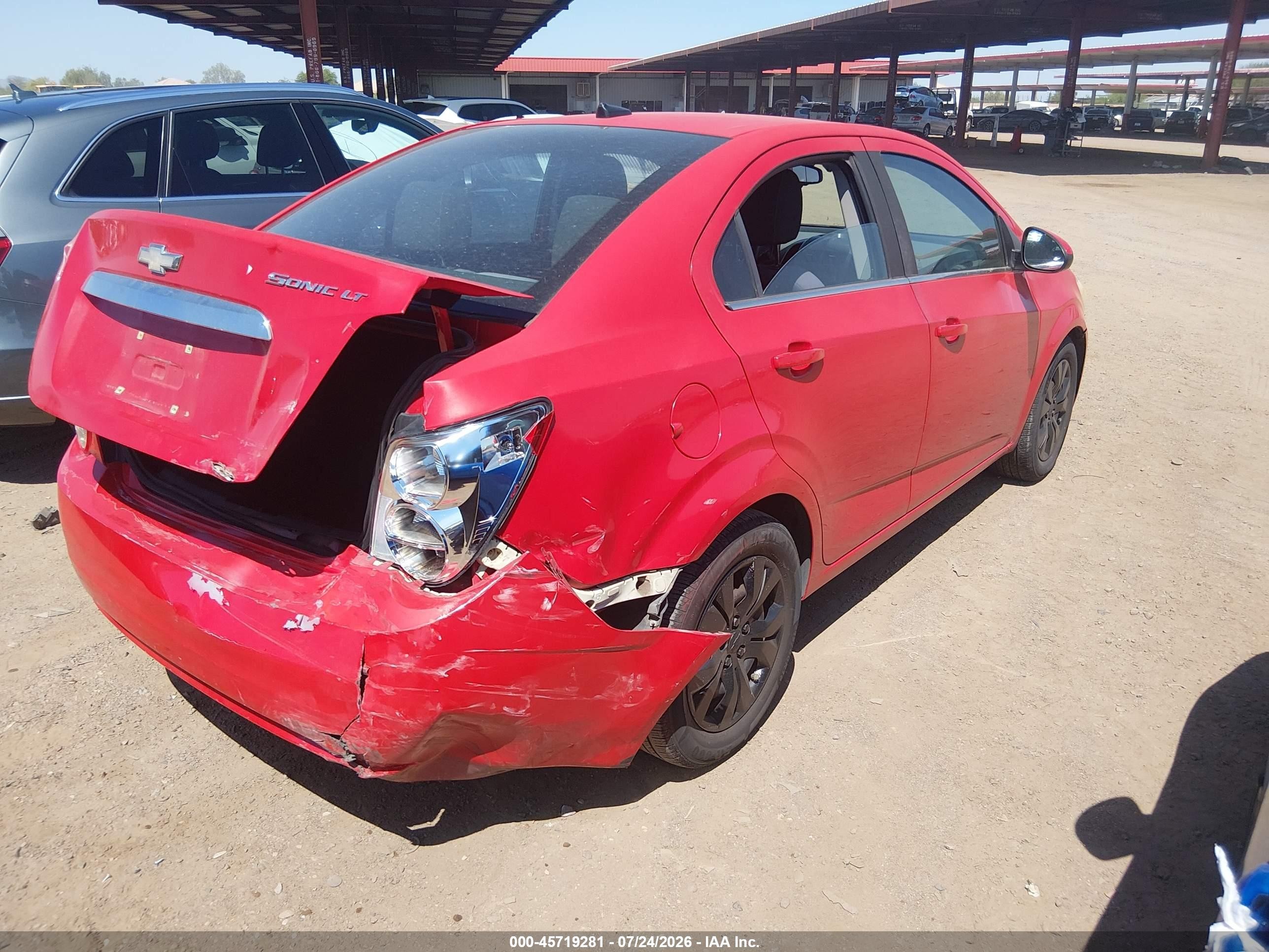2013 Chevrolet Sonic Lt Auto Red vin: 1G1JC5SH3D4177208