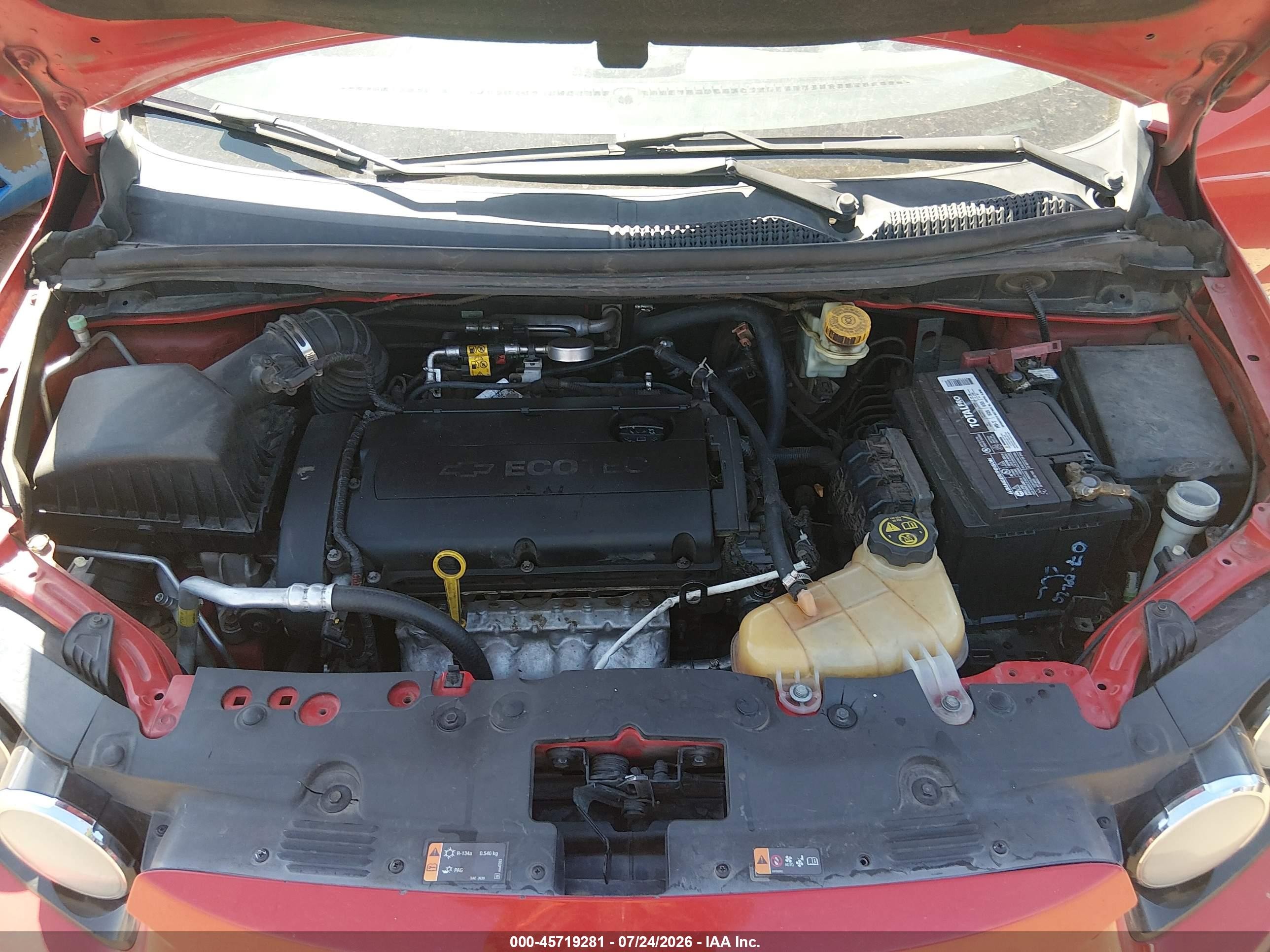 2013 Chevrolet Sonic Lt Auto Red vin: 1G1JC5SH3D4177208