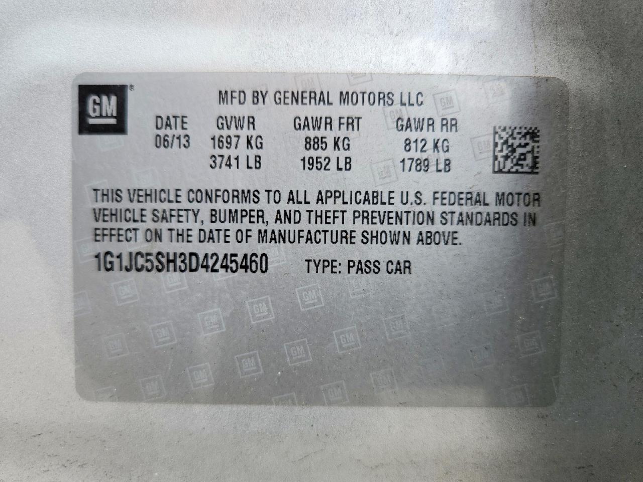 2013 Chevrolet Sonic Lt Серебряный vin: 1G1JC5SH3D4245460