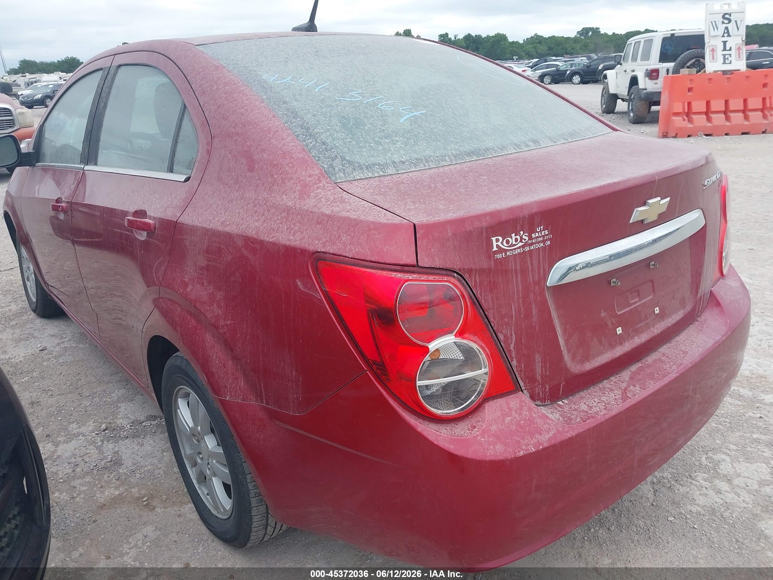 2014 Chevrolet Sonic Lt Auto Red vin: 1G1JC5SH3E4106317