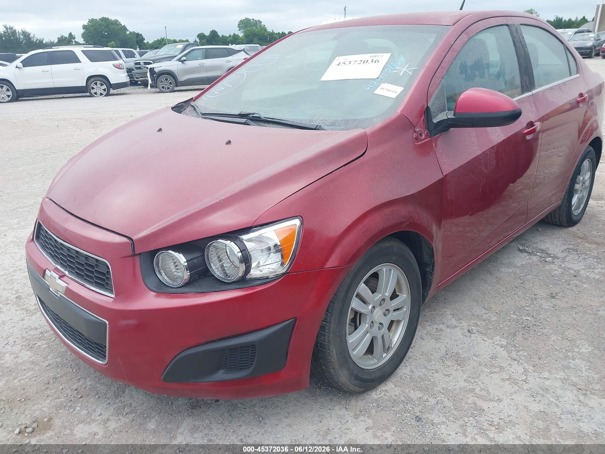 2014 Chevrolet Sonic Lt Auto Red vin: 1G1JC5SH3E4106317