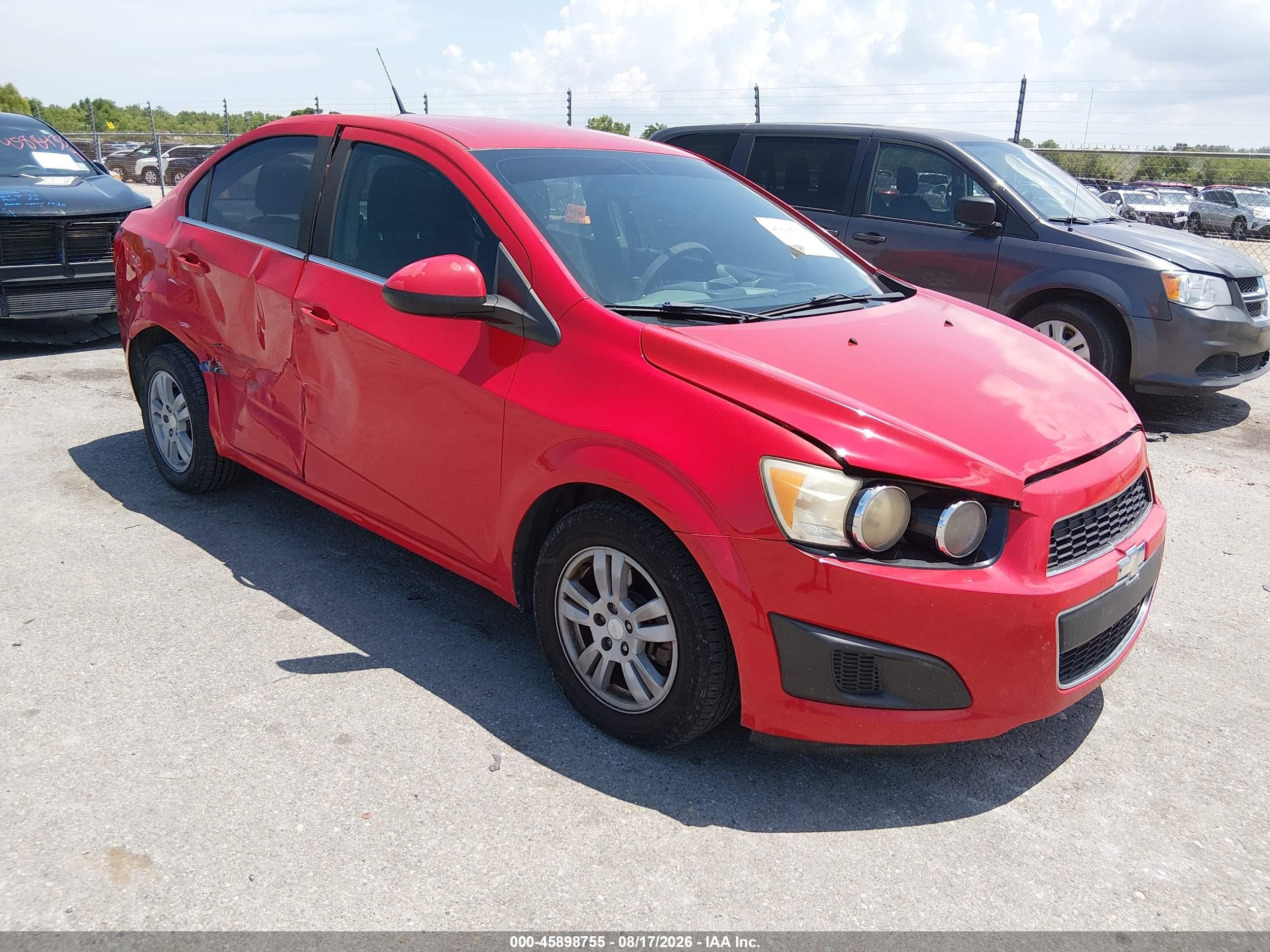 2014 Chevrolet Sonic Lt Auto Red vin: 1G1JC5SH3E4163598