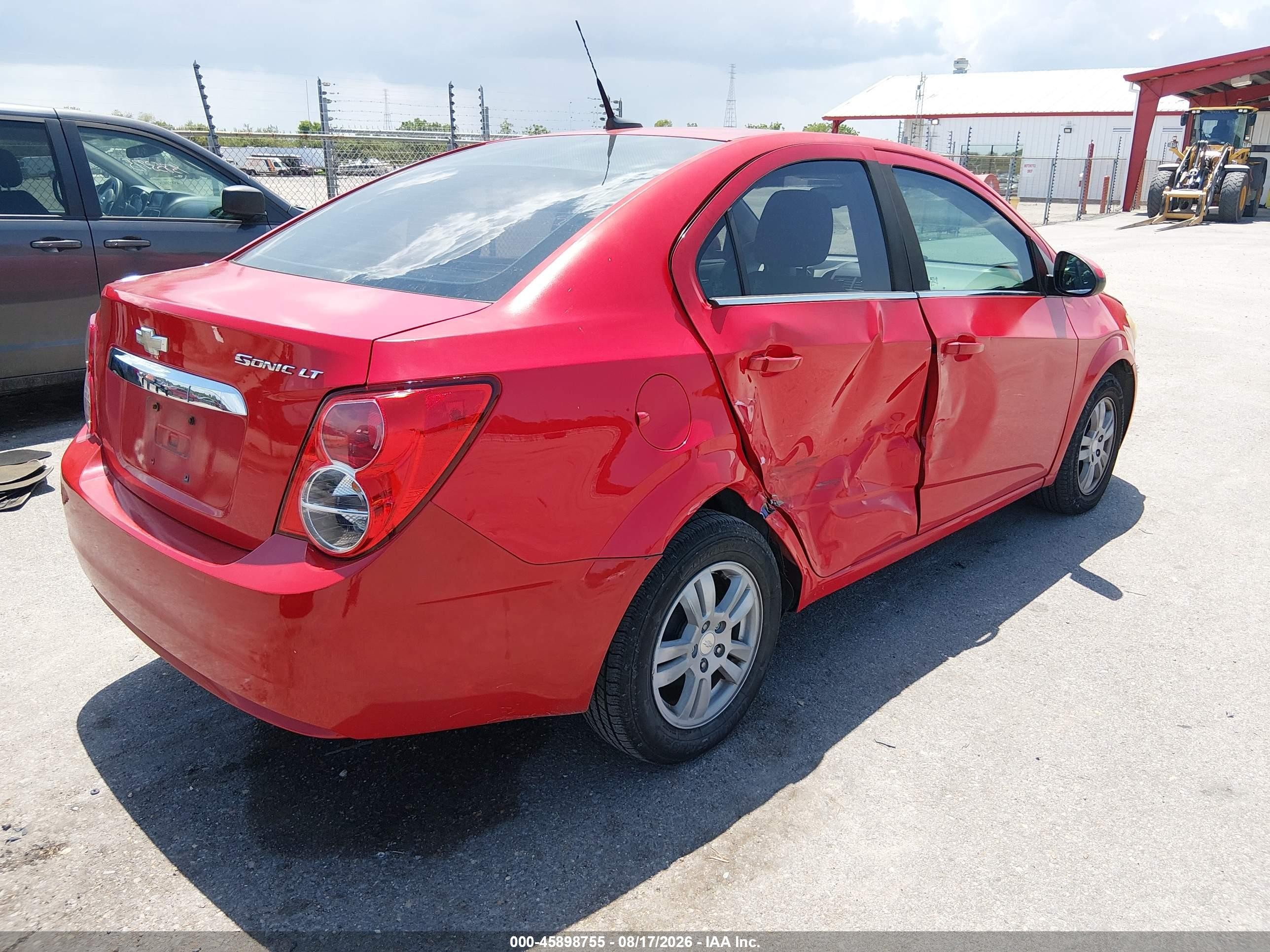 2014 Chevrolet Sonic Lt Auto Red vin: 1G1JC5SH3E4163598