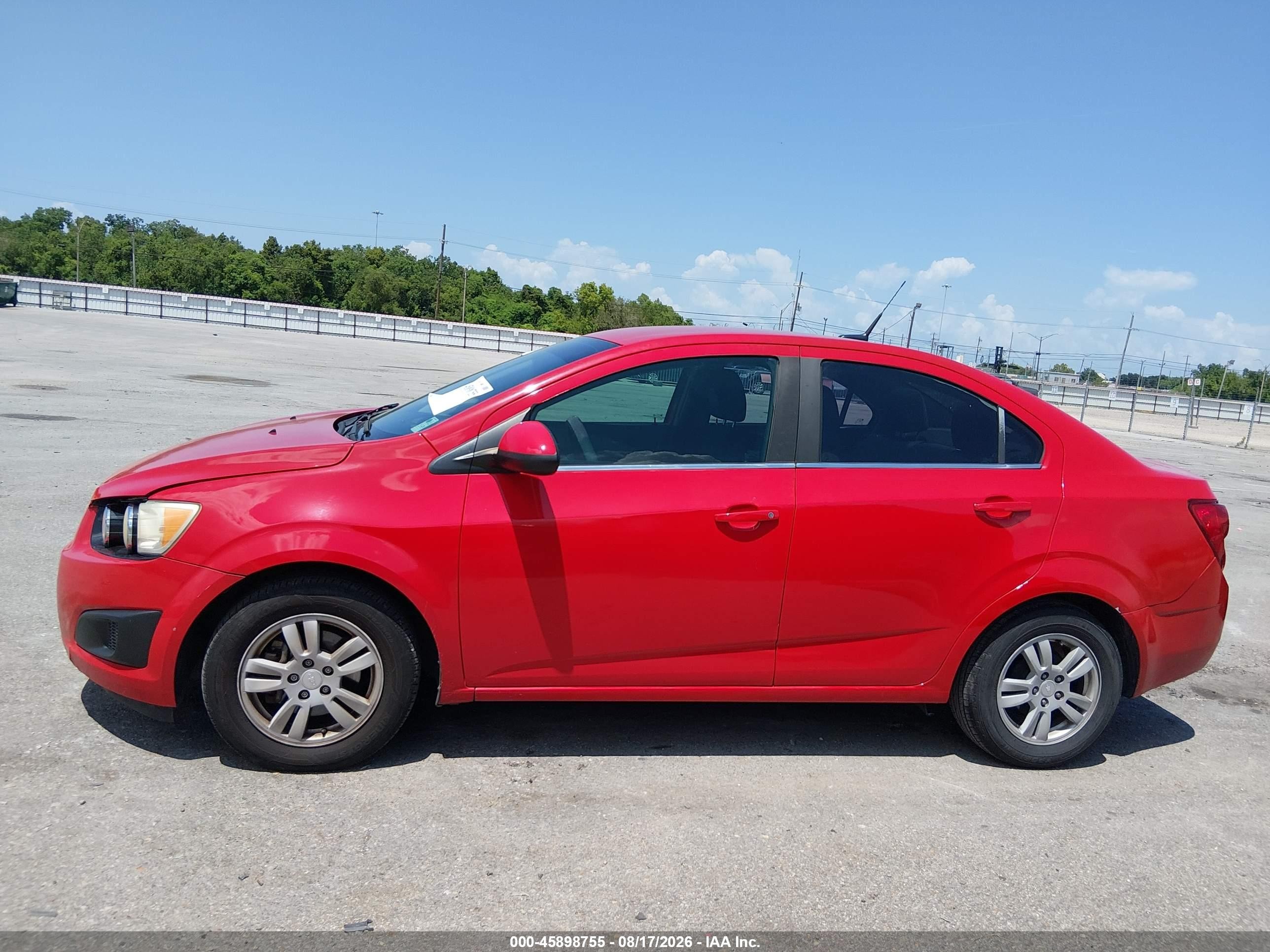 2014 Chevrolet Sonic Lt Auto Red vin: 1G1JC5SH3E4163598