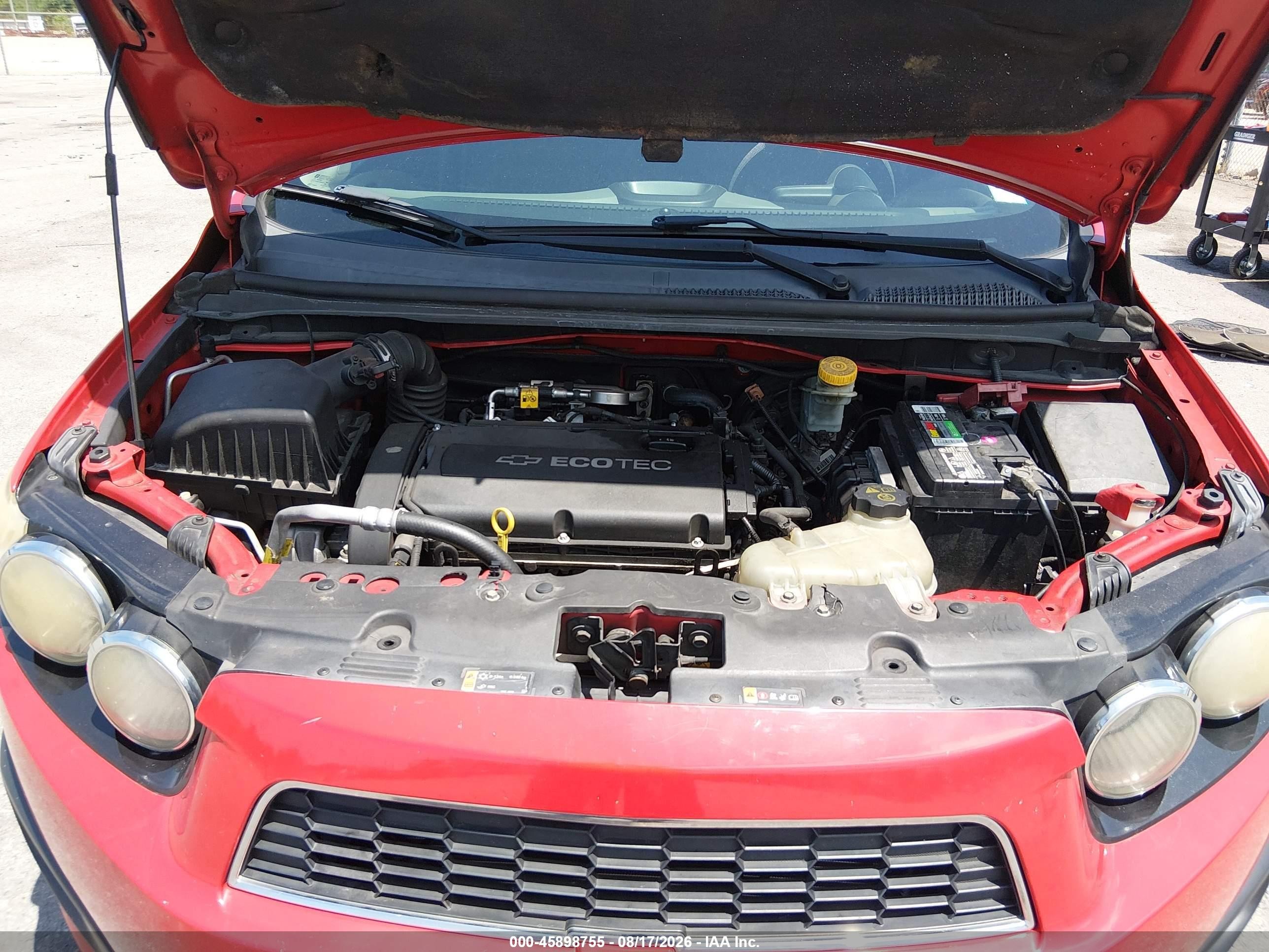 2014 Chevrolet Sonic Lt Auto Red vin: 1G1JC5SH3E4163598