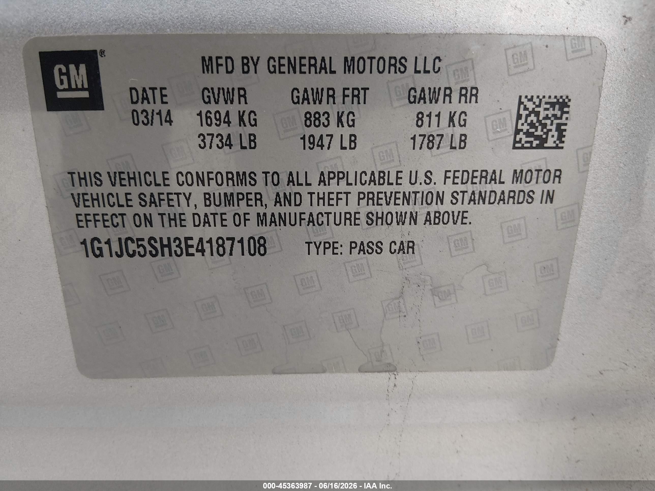 2014 Chevrolet Sonic Lt Auto Silver vin: 1G1JC5SH3E4187108