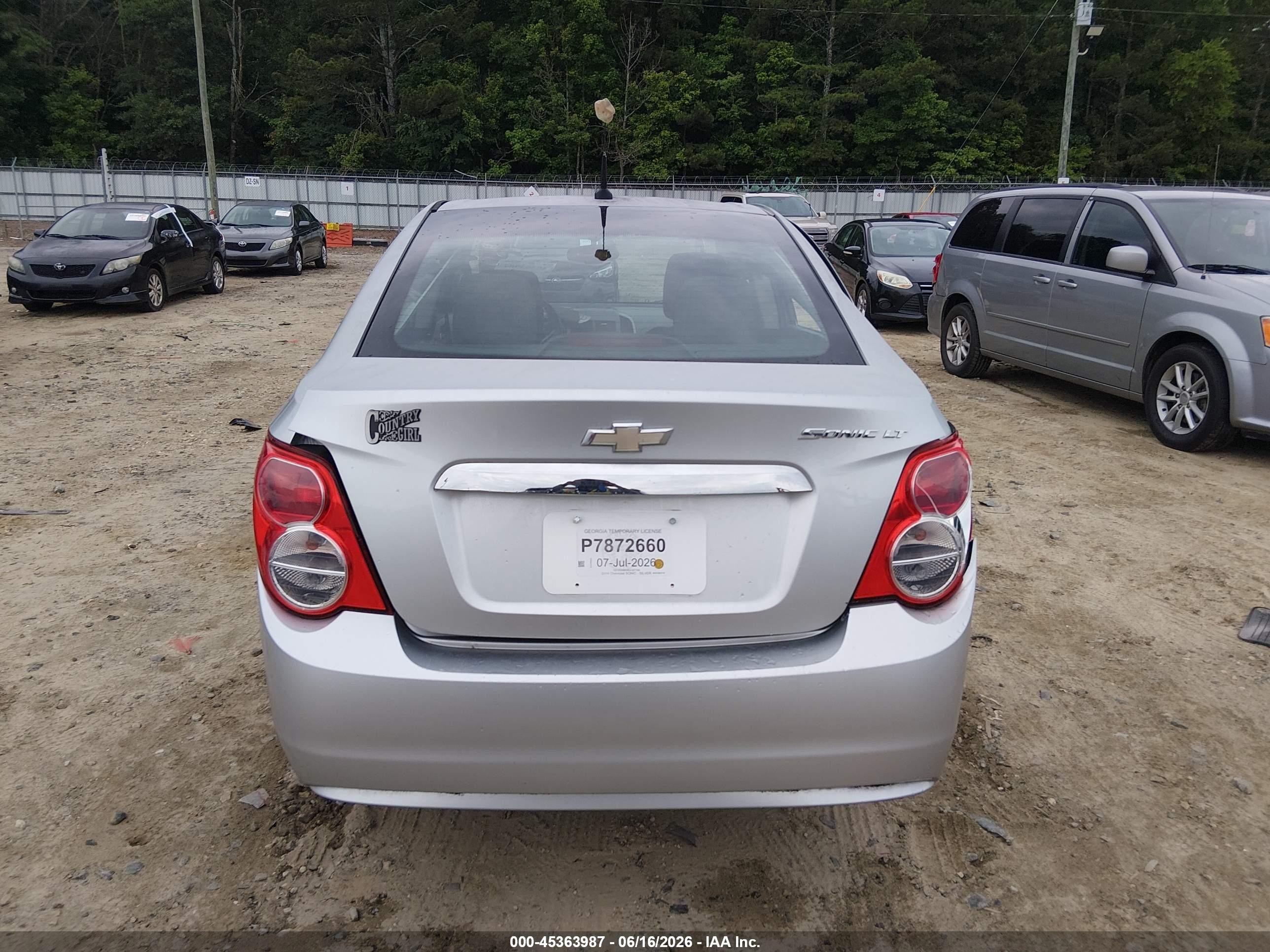 2014 Chevrolet Sonic Lt Auto Silver vin: 1G1JC5SH3E4187108