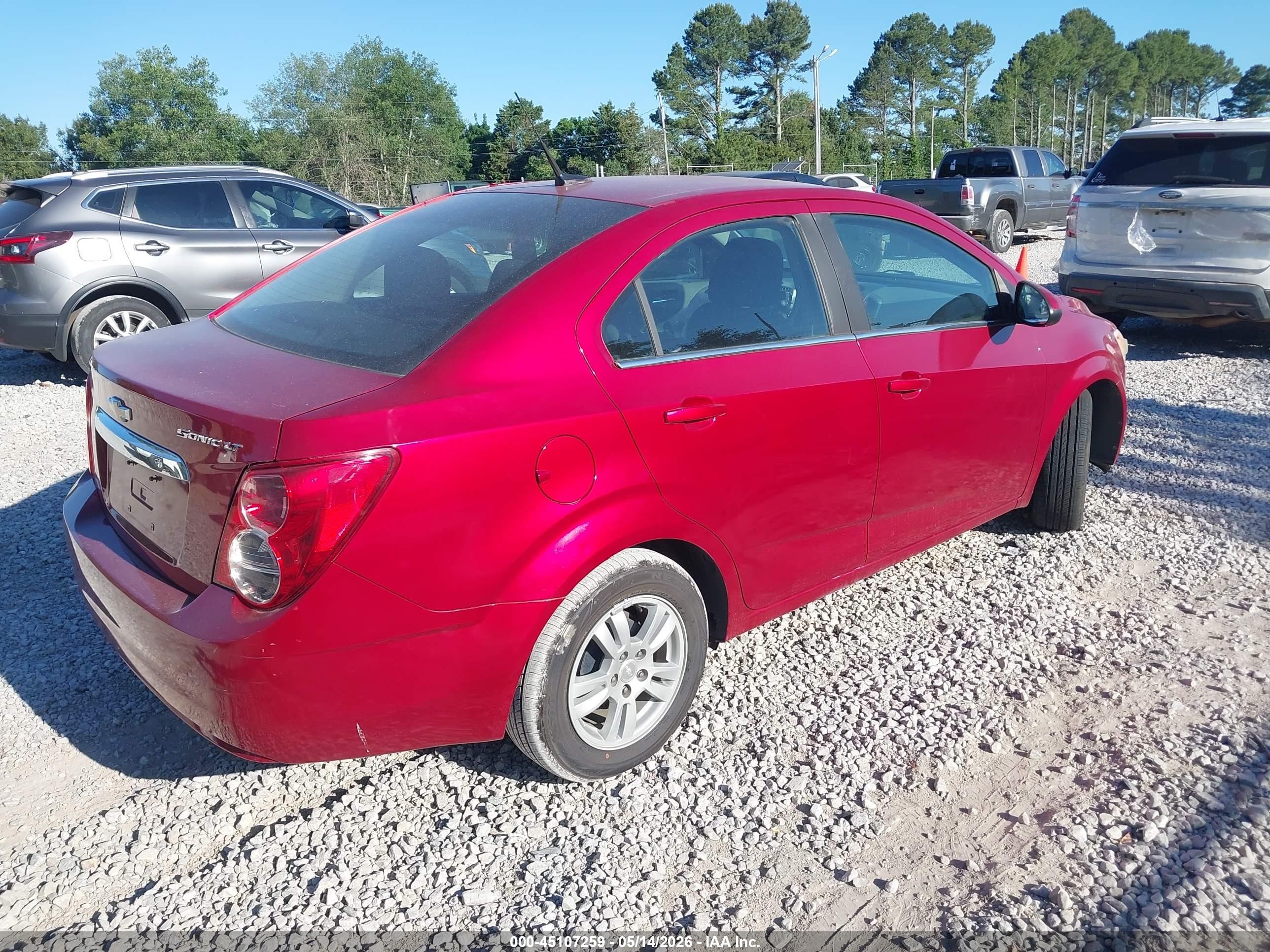 2014 Chevrolet Sonic Lt Auto Red vin: 1G1JC5SH3E4230488