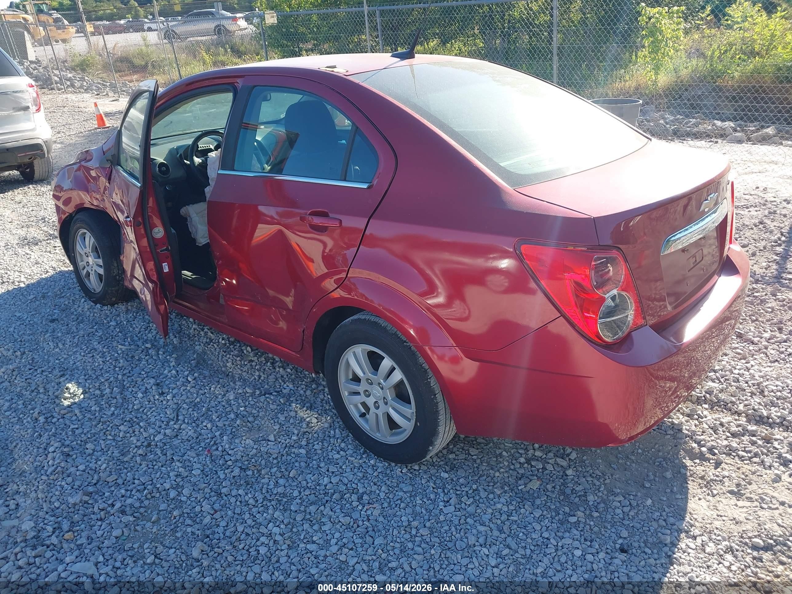 2014 Chevrolet Sonic Lt Auto Red vin: 1G1JC5SH3E4230488