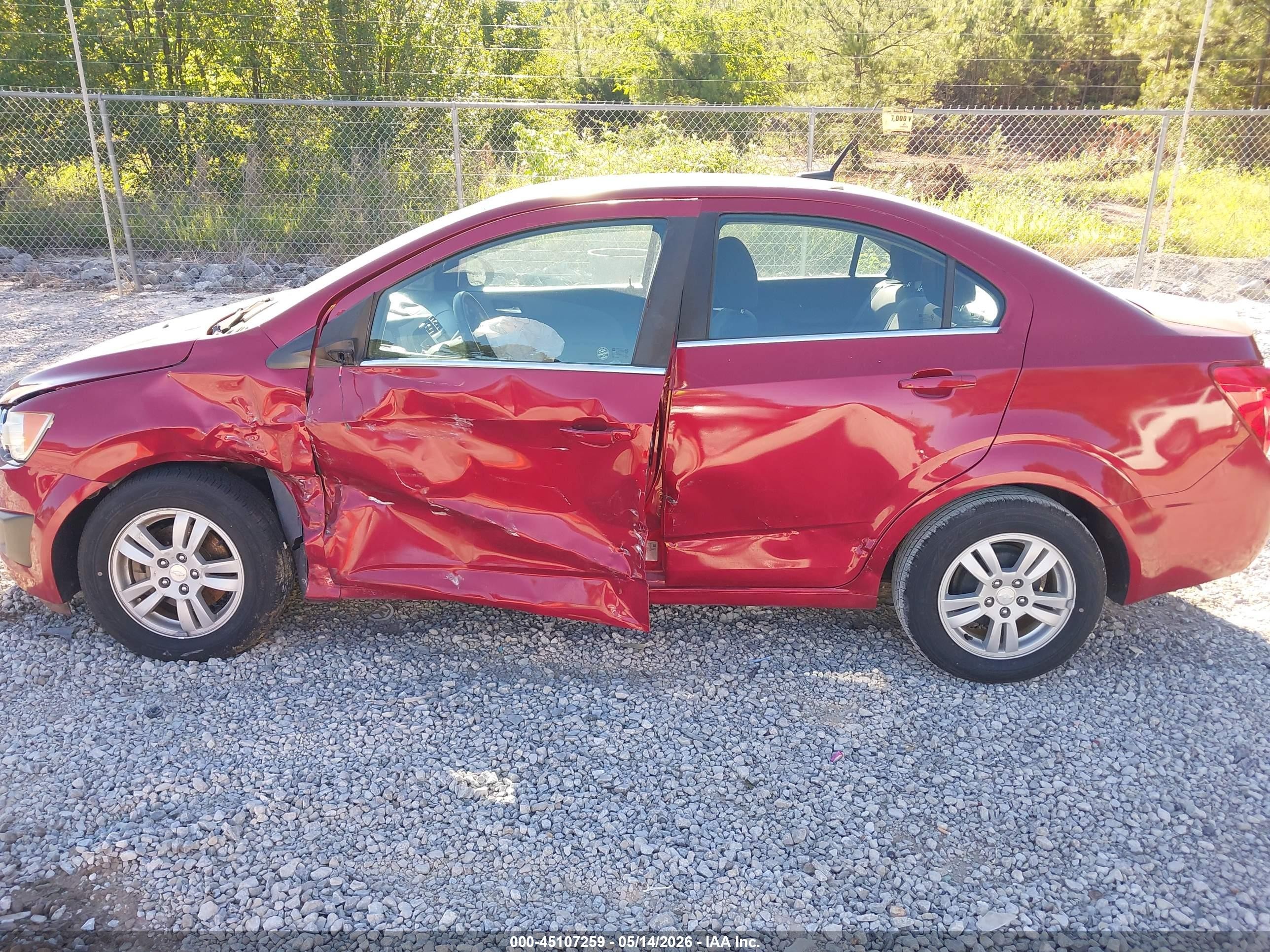 2014 Chevrolet Sonic Lt Auto Red vin: 1G1JC5SH3E4230488