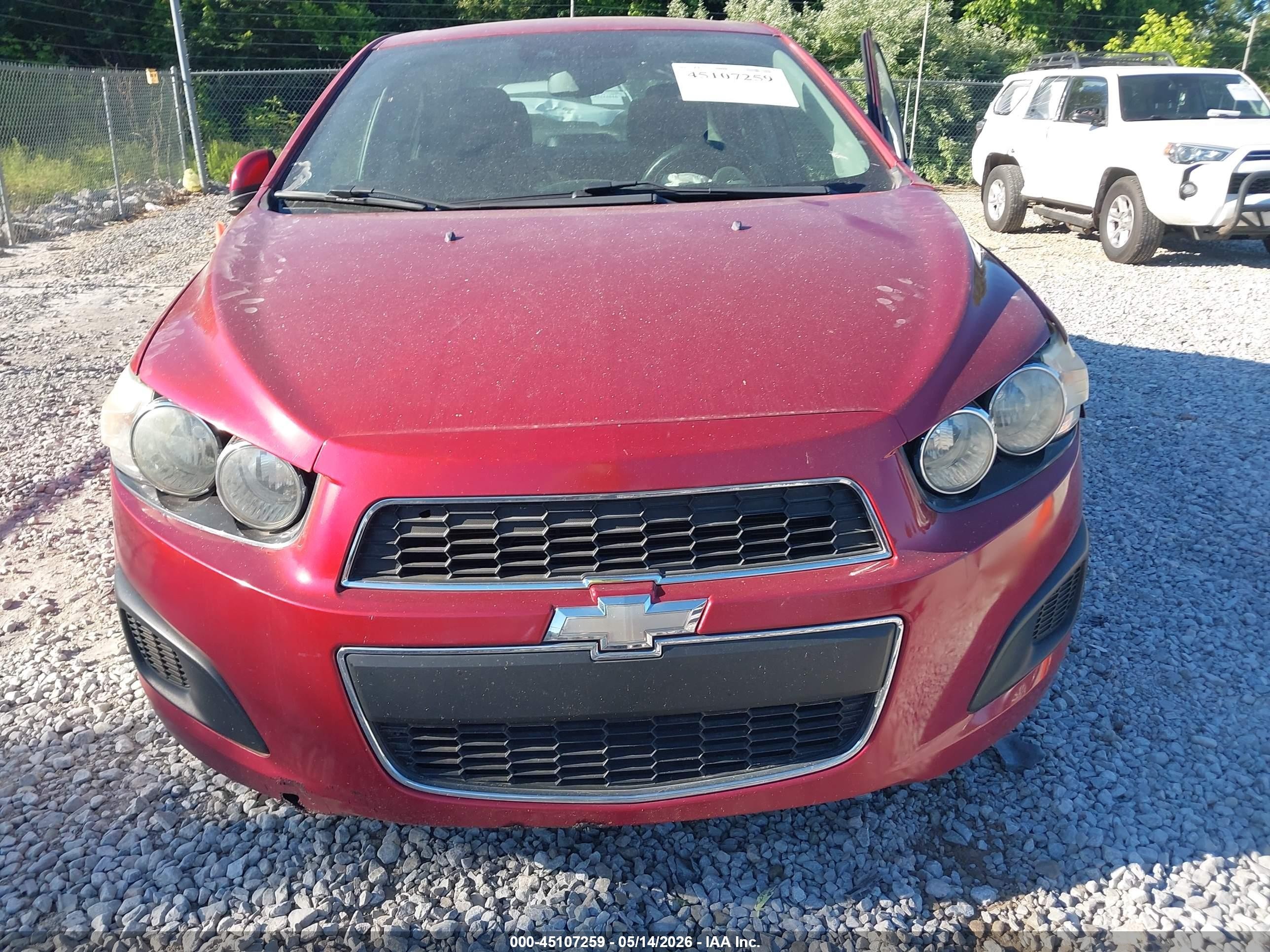 2014 Chevrolet Sonic Lt Auto Red vin: 1G1JC5SH3E4230488