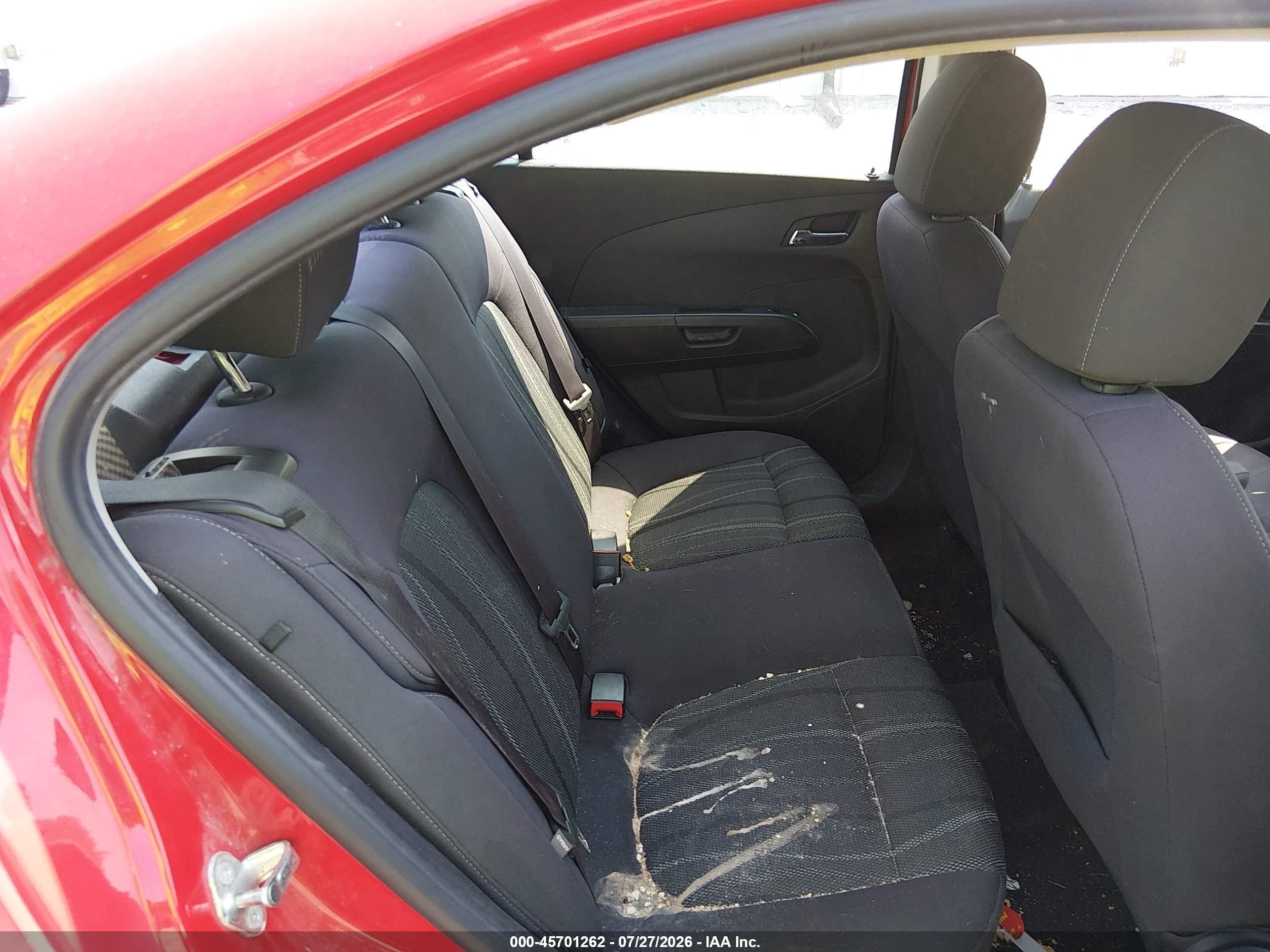 2015 Chevrolet Sonic Lt Auto Red vin: 1G1JC5SH3F4140968