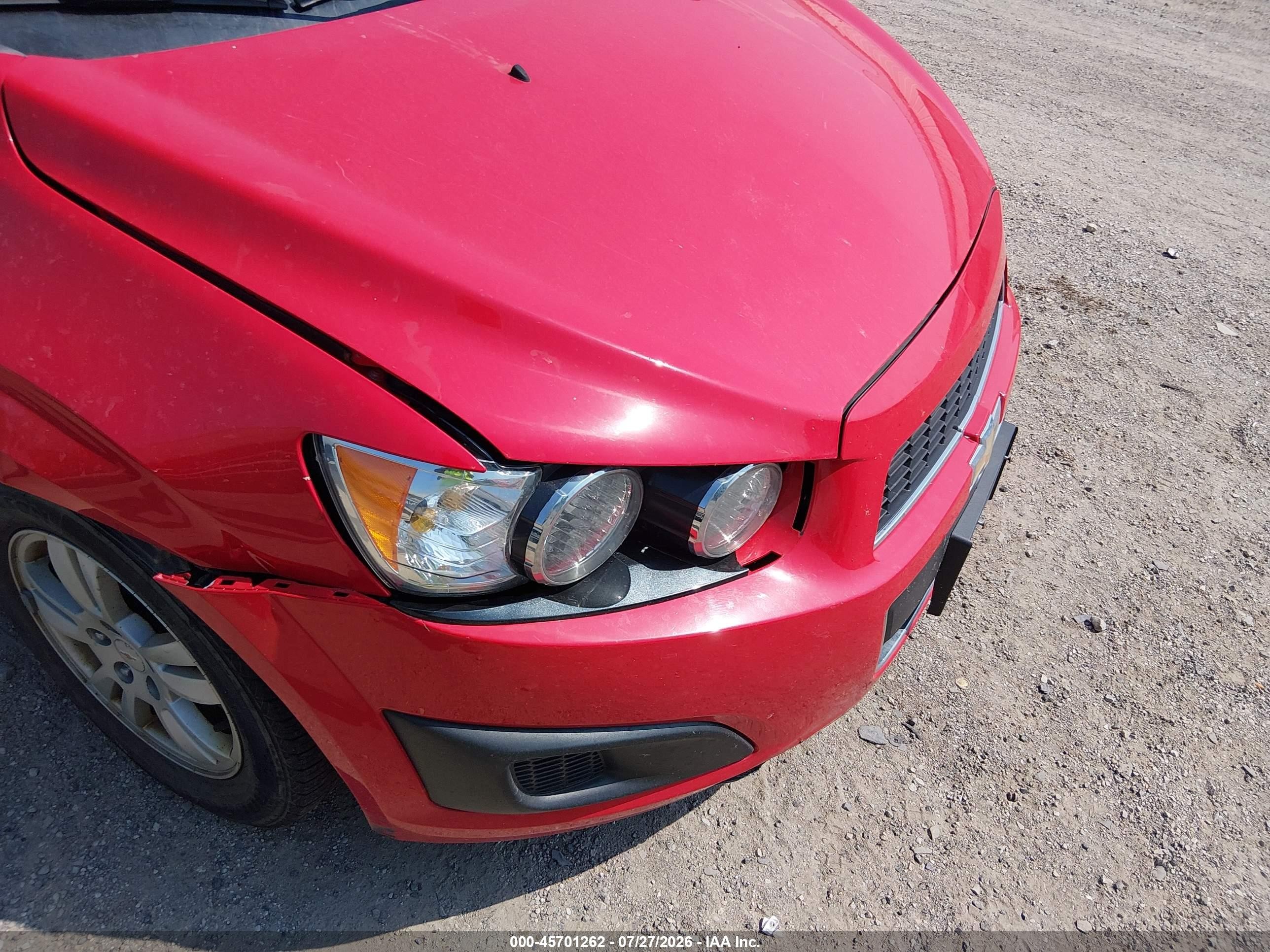 2015 Chevrolet Sonic Lt Auto Red vin: 1G1JC5SH3F4140968