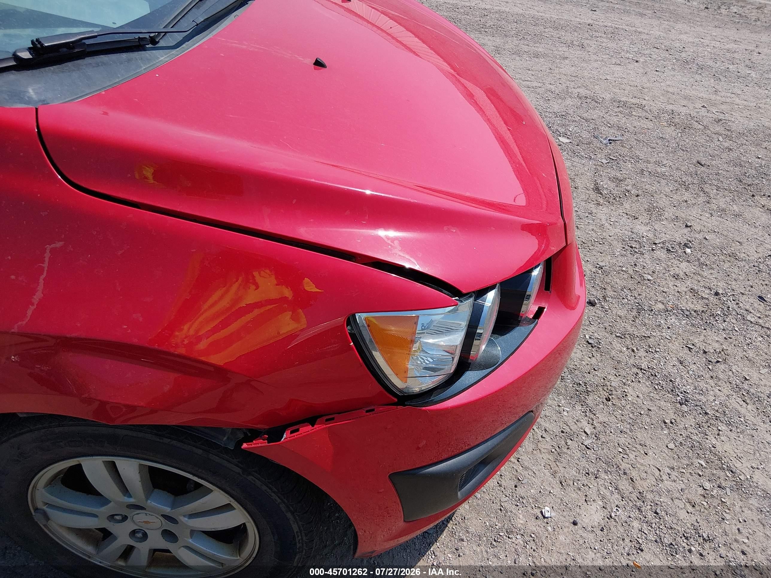 2015 Chevrolet Sonic Lt Auto Red vin: 1G1JC5SH3F4140968