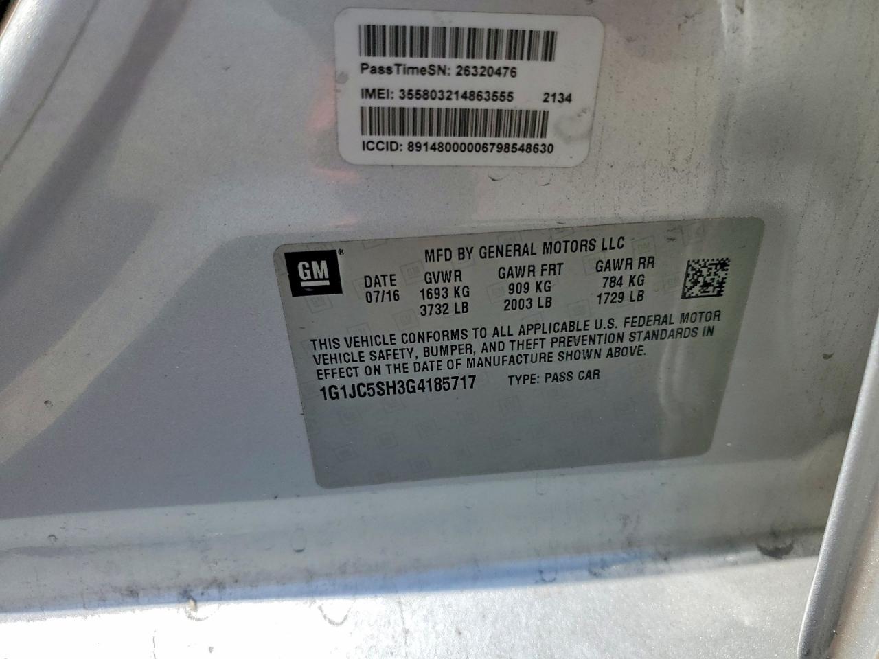 2016 Chevrolet Sonic Lt Silver vin: 1G1JC5SH3G4185717