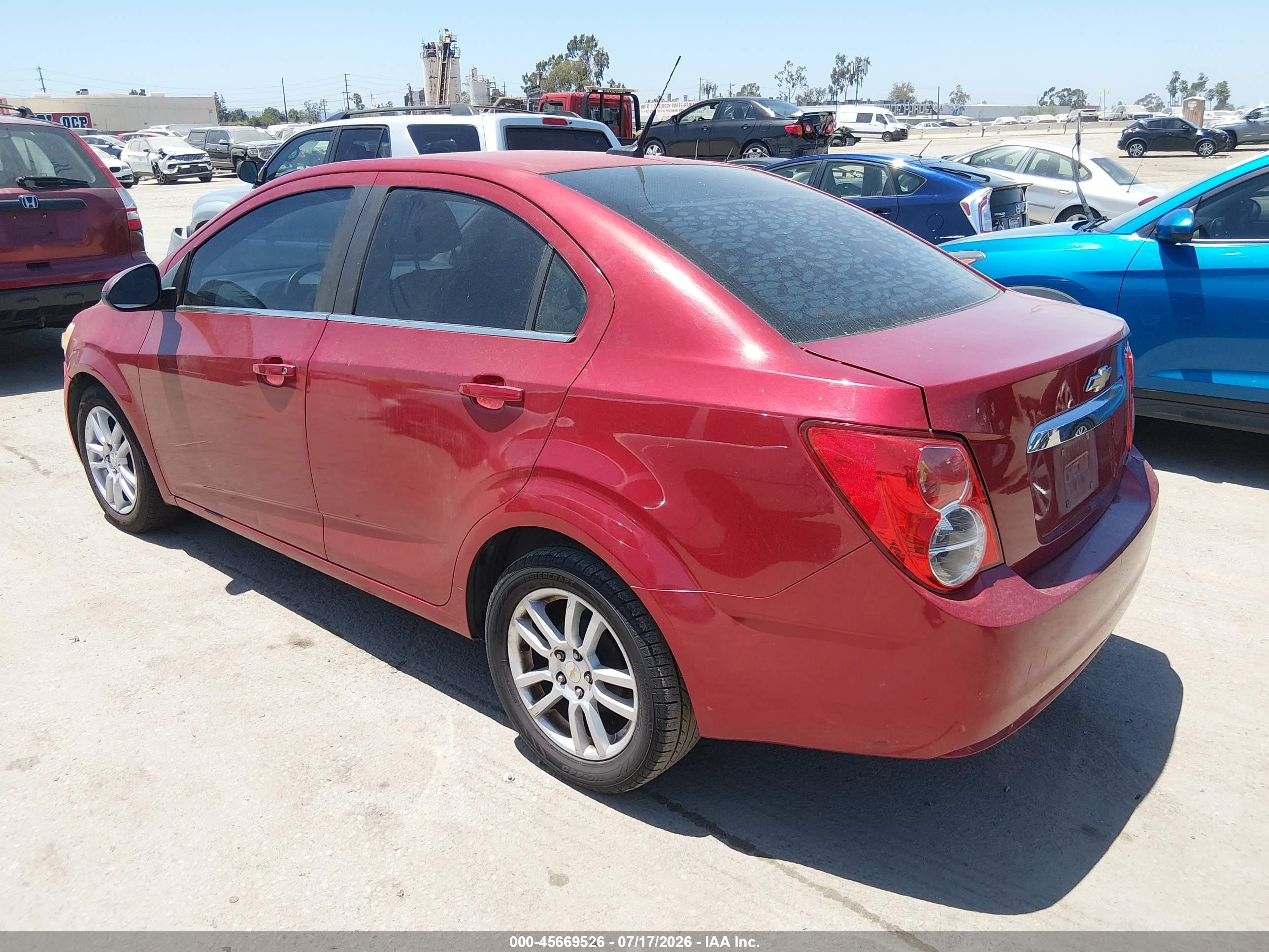2012 Chevrolet Sonic 2lt Red vin: 1G1JC5SH4C4124130