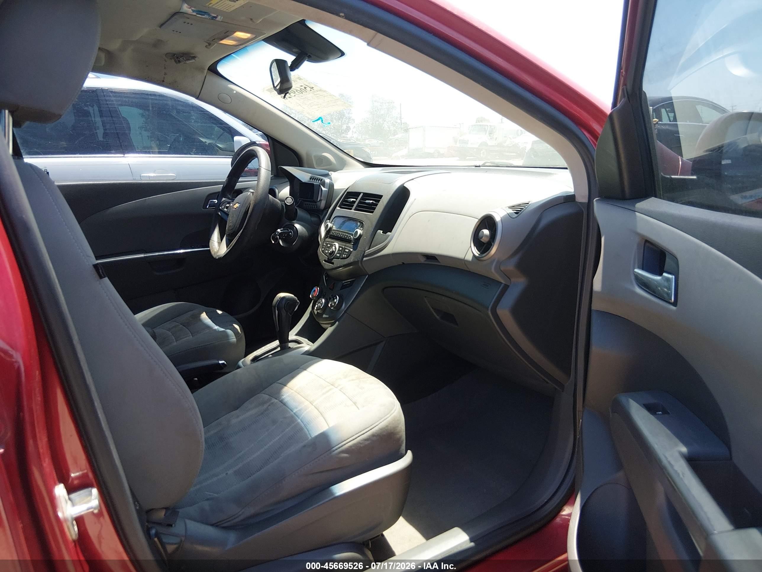 2012 Chevrolet Sonic 2lt Red vin: 1G1JC5SH4C4124130