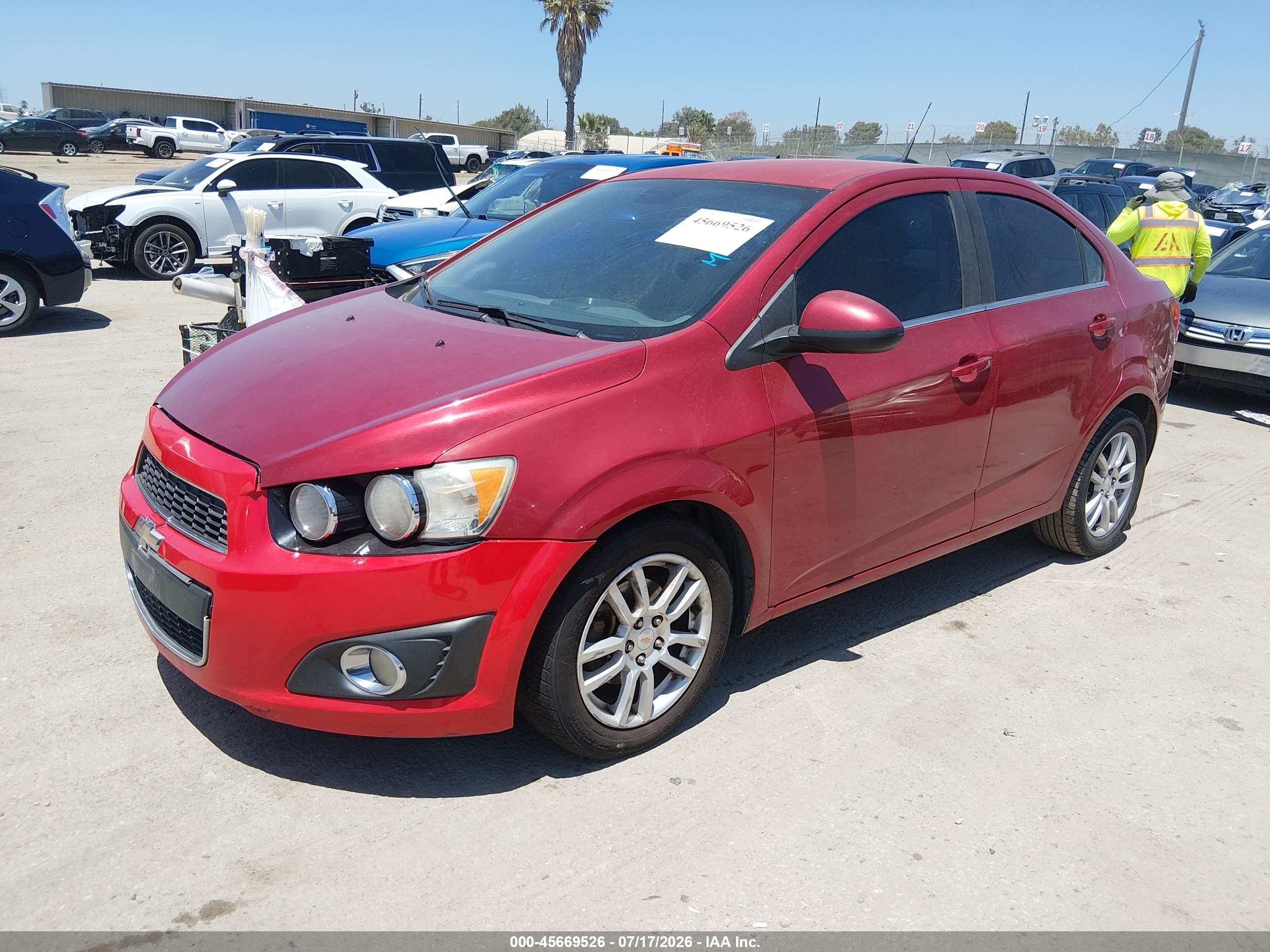 2012 Chevrolet Sonic 2lt Red vin: 1G1JC5SH4C4124130