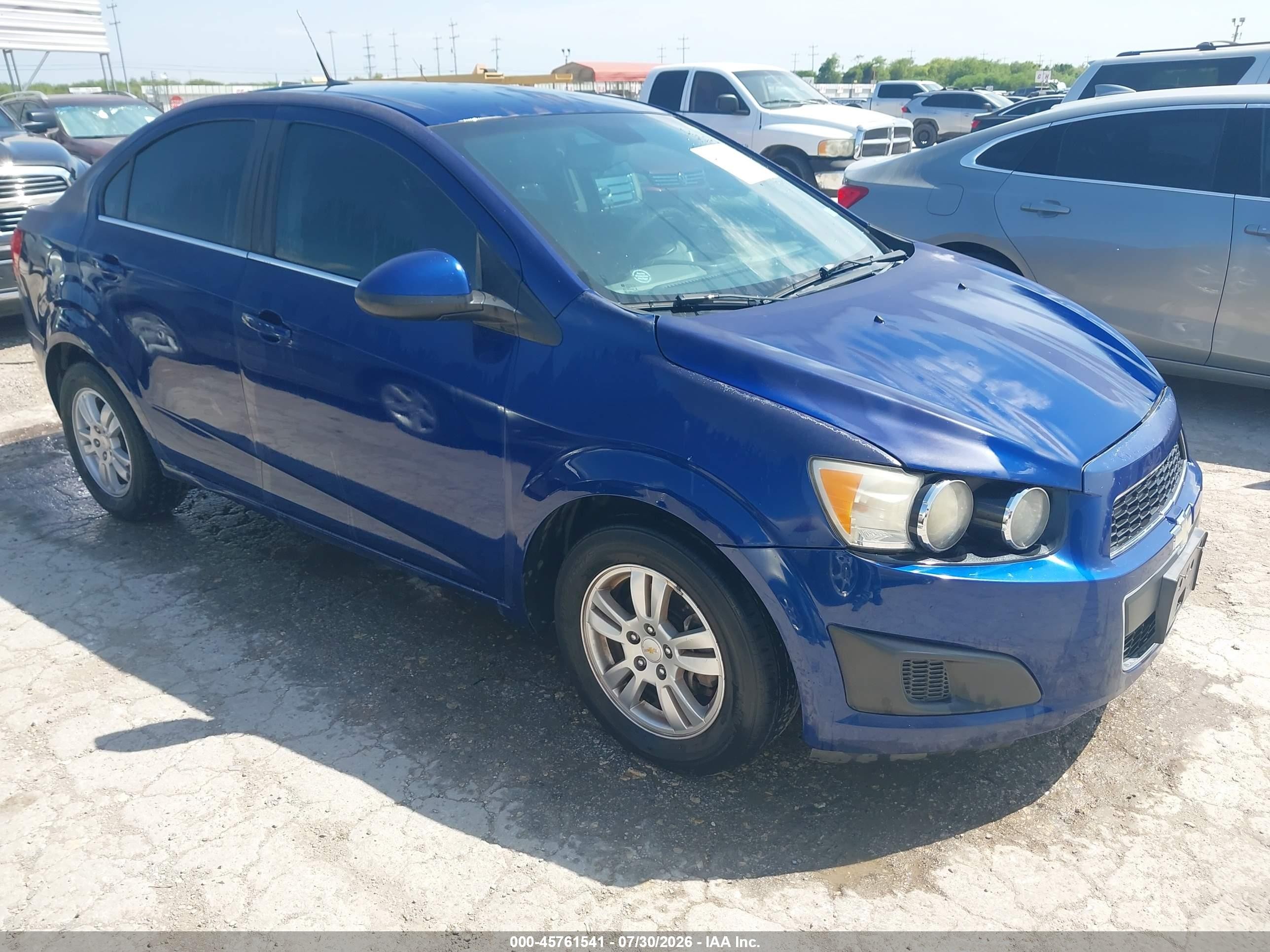 2013 Chevrolet Sonic Lt Auto Синий vin: 1G1JC5SH4D4135565