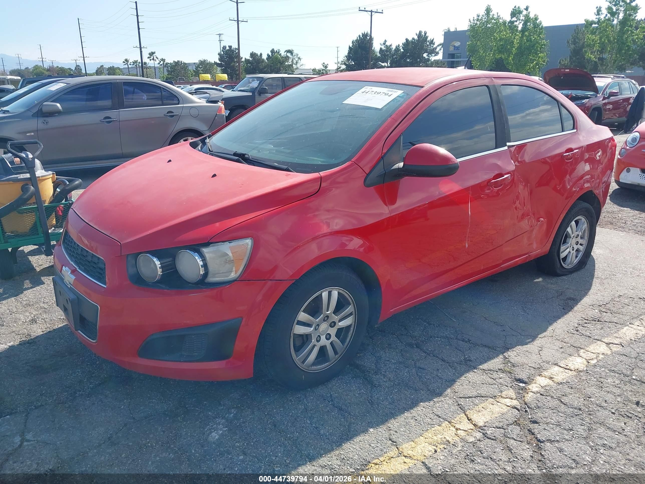 2013 Chevrolet Sonic Lt Auto Red vin: 1G1JC5SH4D4183244