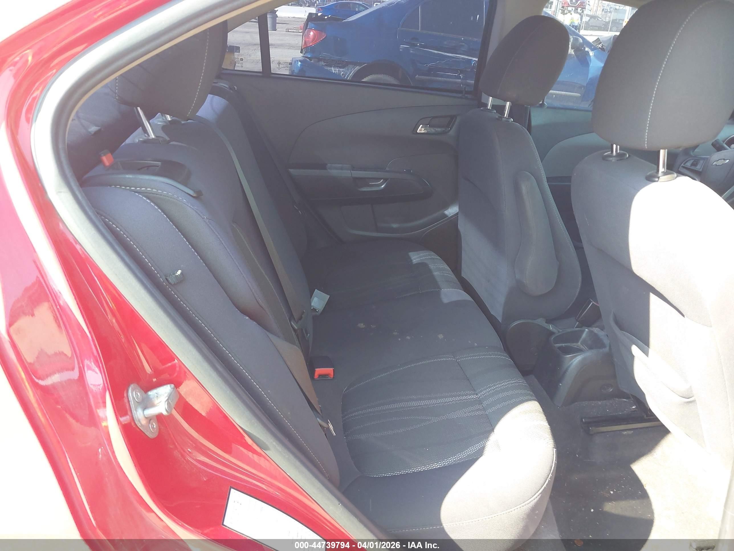 2013 Chevrolet Sonic Lt Auto Red vin: 1G1JC5SH4D4183244