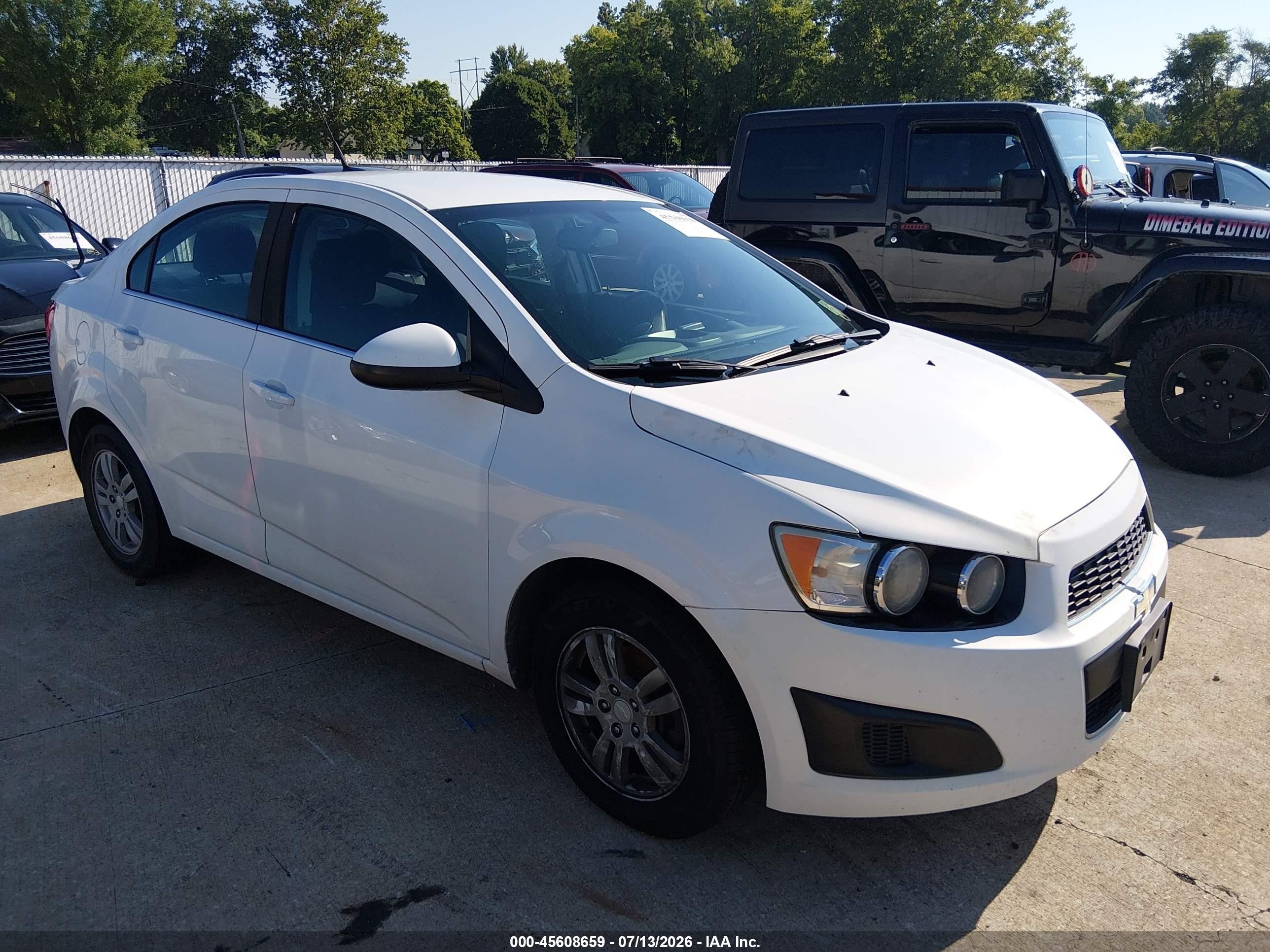 2014 Chevrolet Sonic Lt Auto Белый vin: 1G1JC5SH4E4115205
