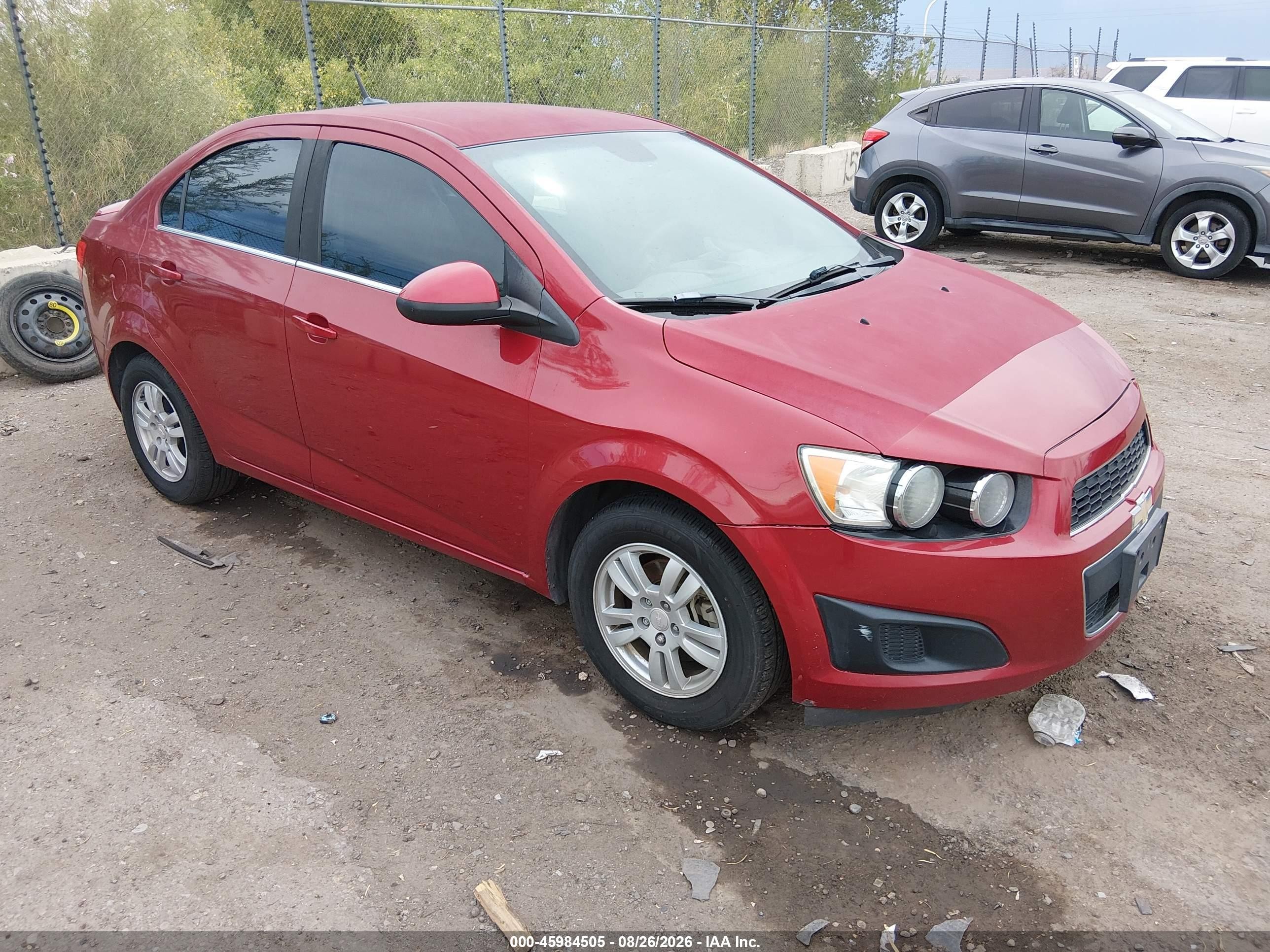 2014 Chevrolet Sonic Lt Auto Red vin: 1G1JC5SH4E4163593
