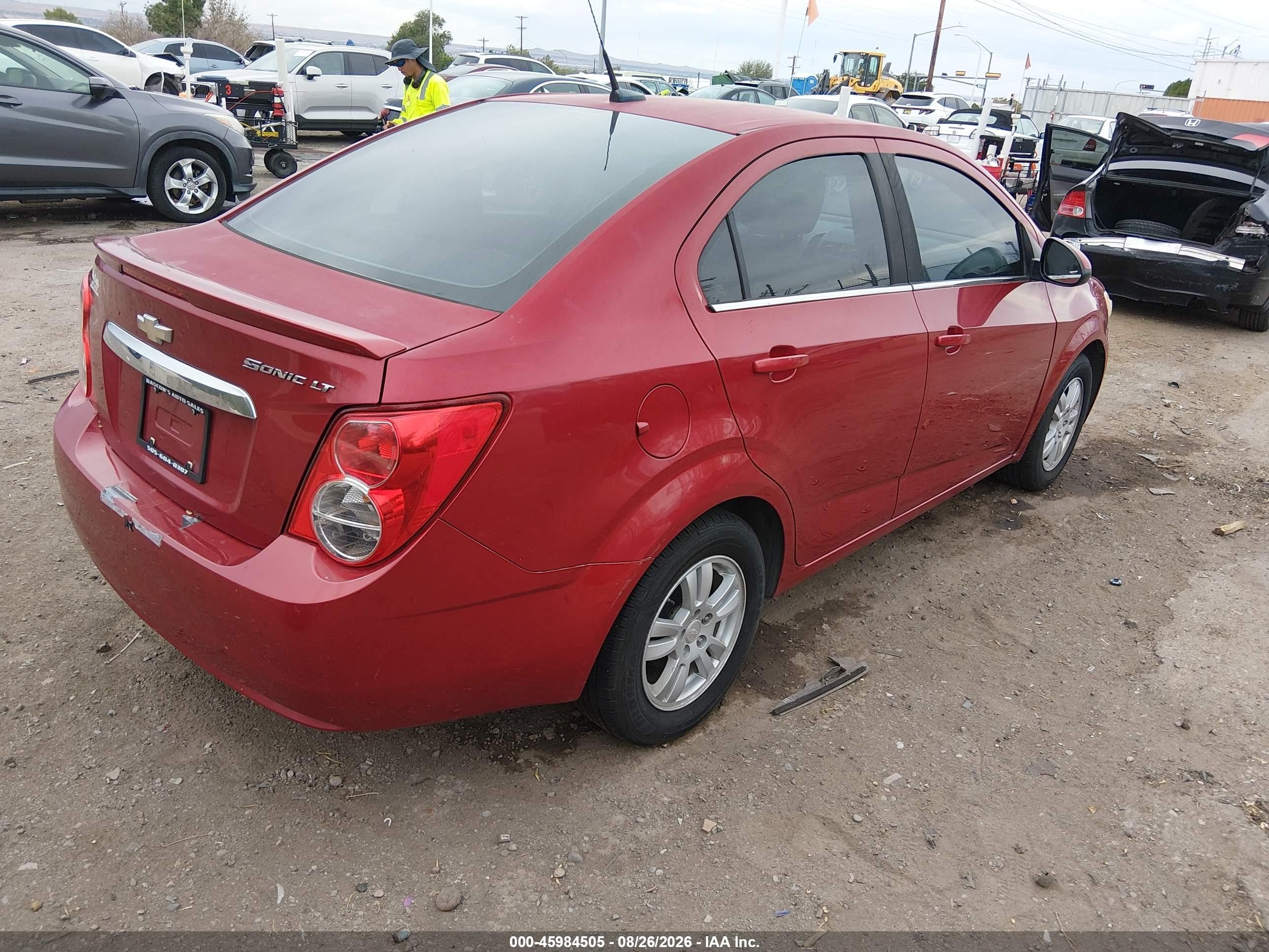2014 Chevrolet Sonic Lt Auto Red vin: 1G1JC5SH4E4163593