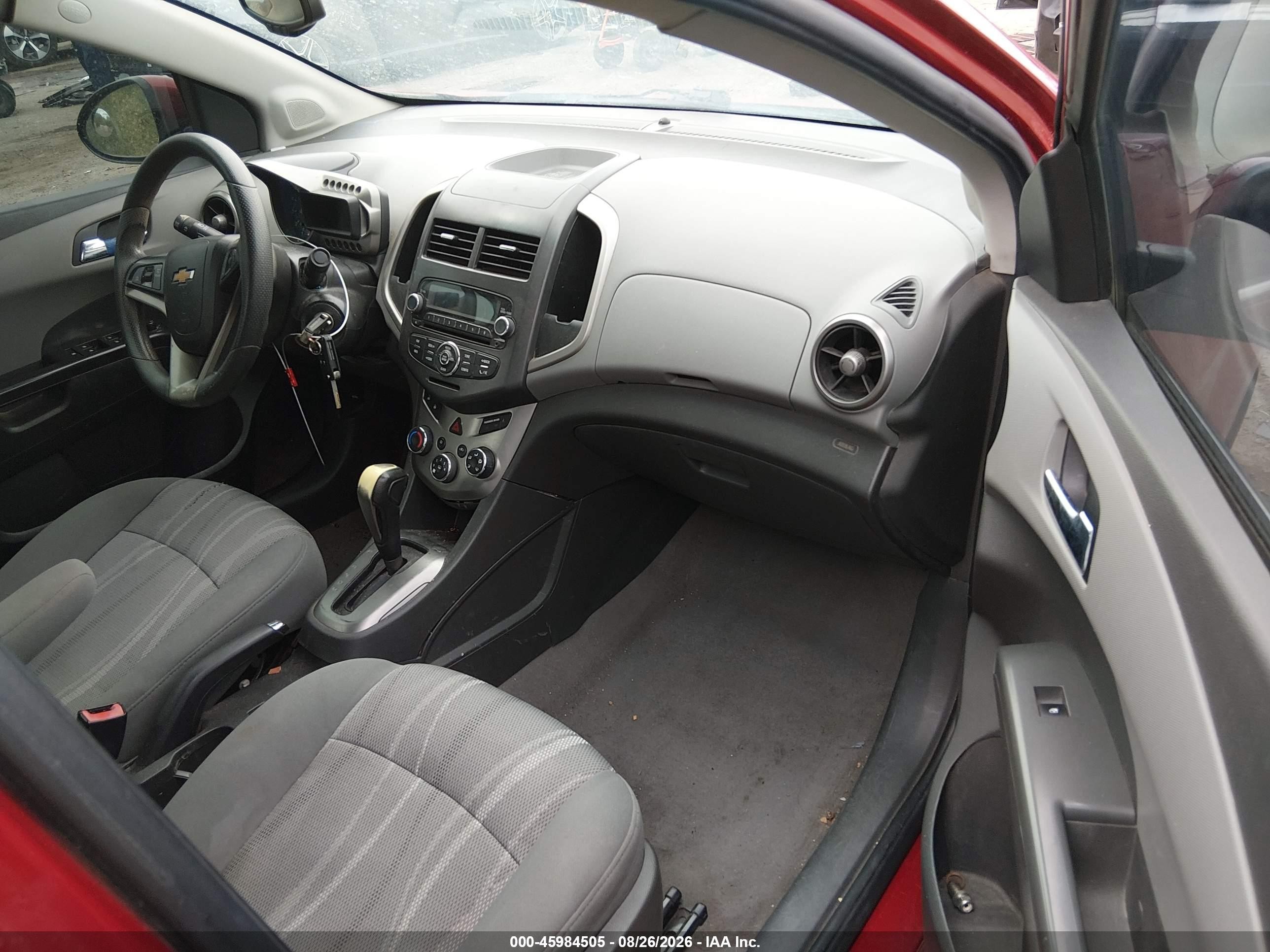 2014 Chevrolet Sonic Lt Auto Red vin: 1G1JC5SH4E4163593