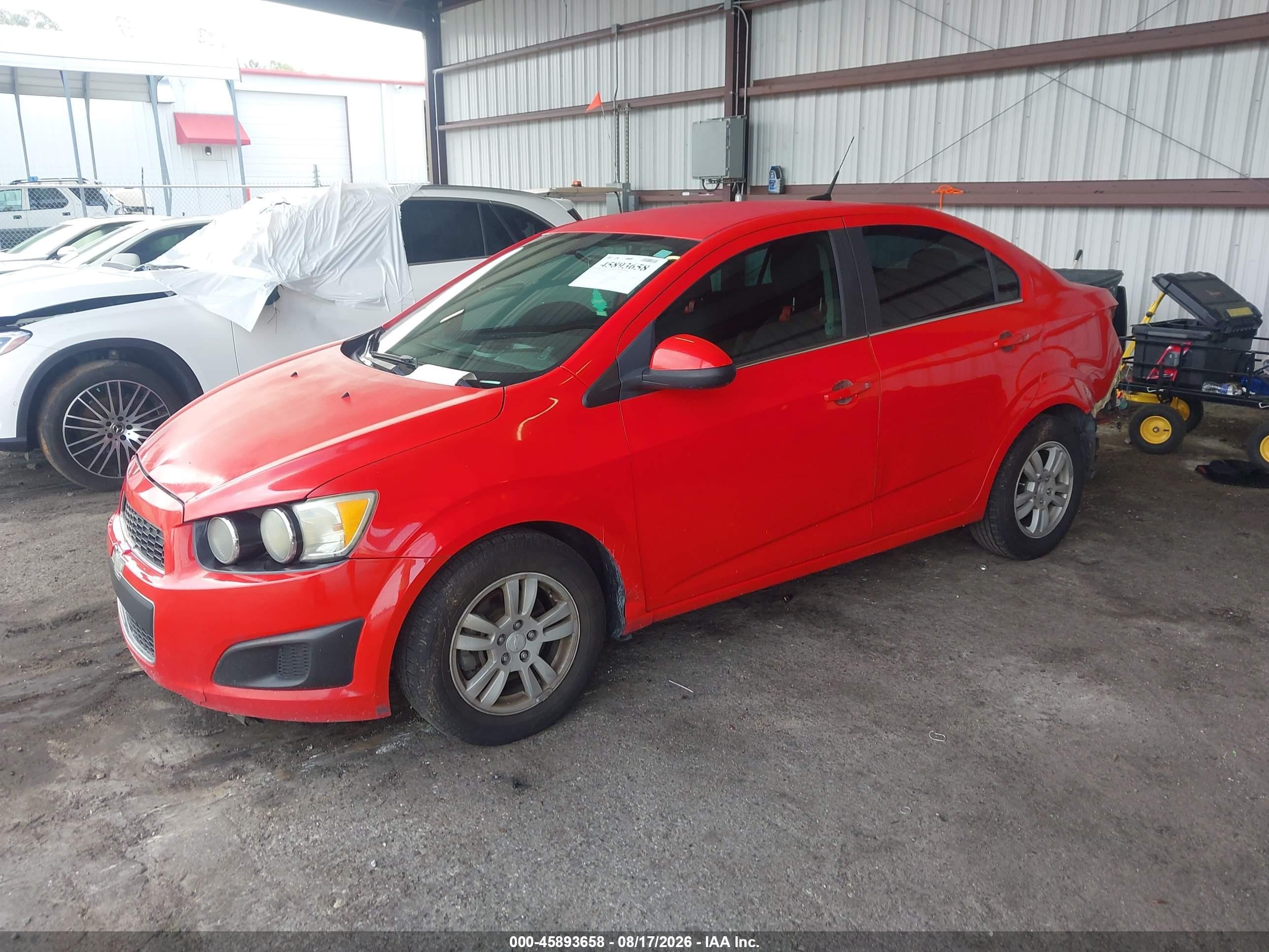 2014 Chevrolet Sonic Lt Auto Red vin: 1G1JC5SH4E4207270