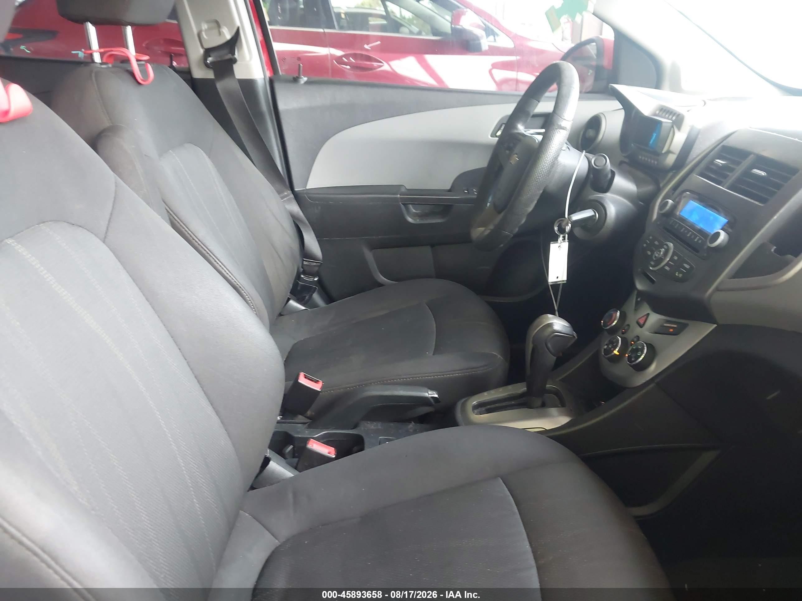2014 Chevrolet Sonic Lt Auto Red vin: 1G1JC5SH4E4207270