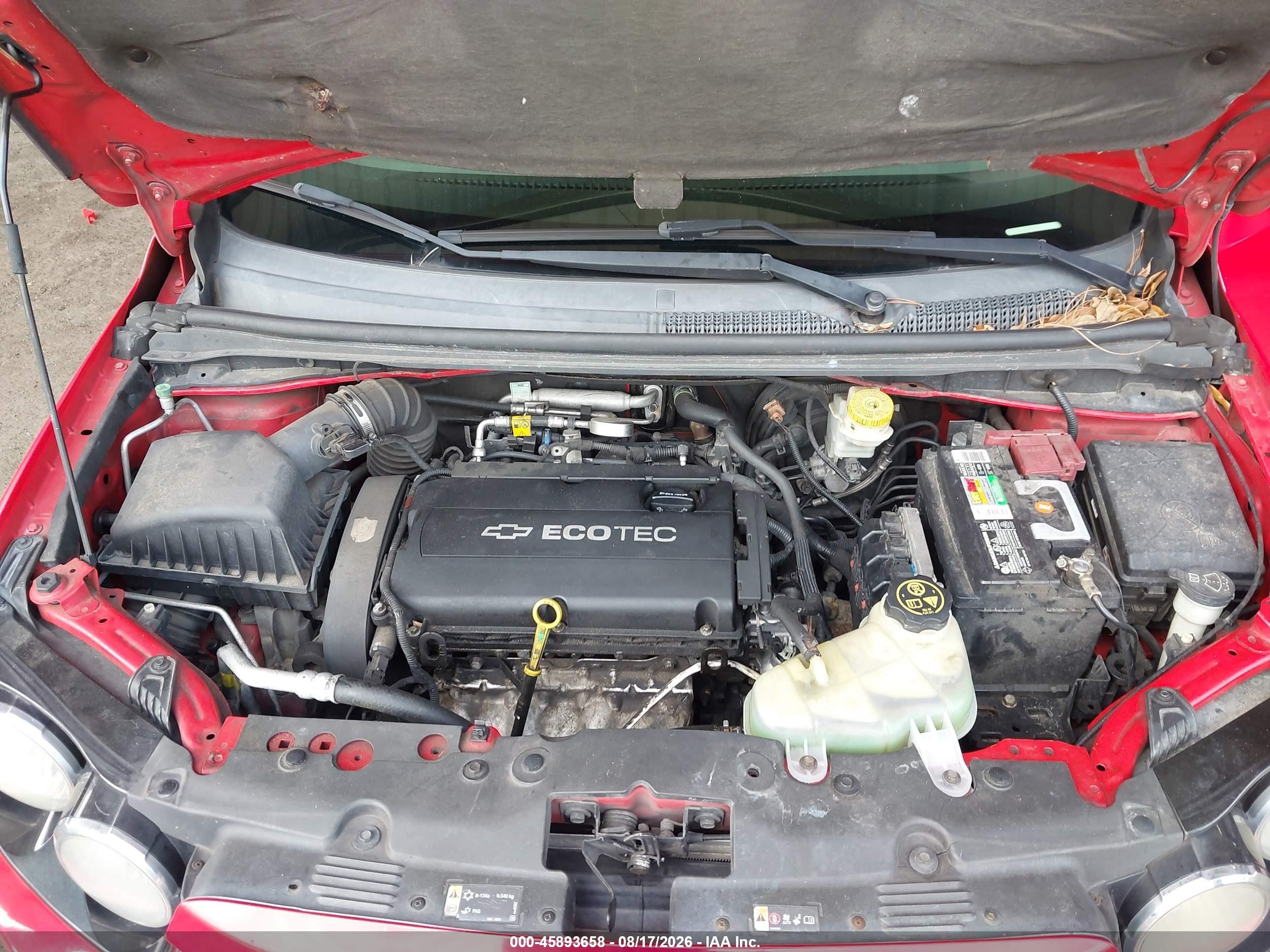 2014 Chevrolet Sonic Lt Auto Red vin: 1G1JC5SH4E4207270
