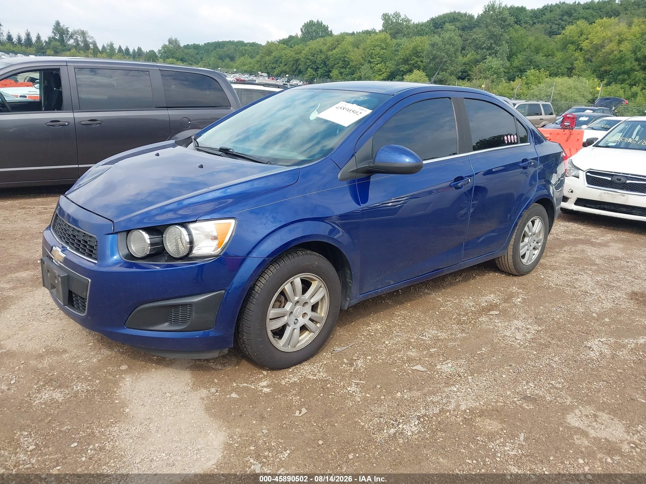 2014 Chevrolet Sonic Lt Auto Blue vin: 1G1JC5SH4E4224490