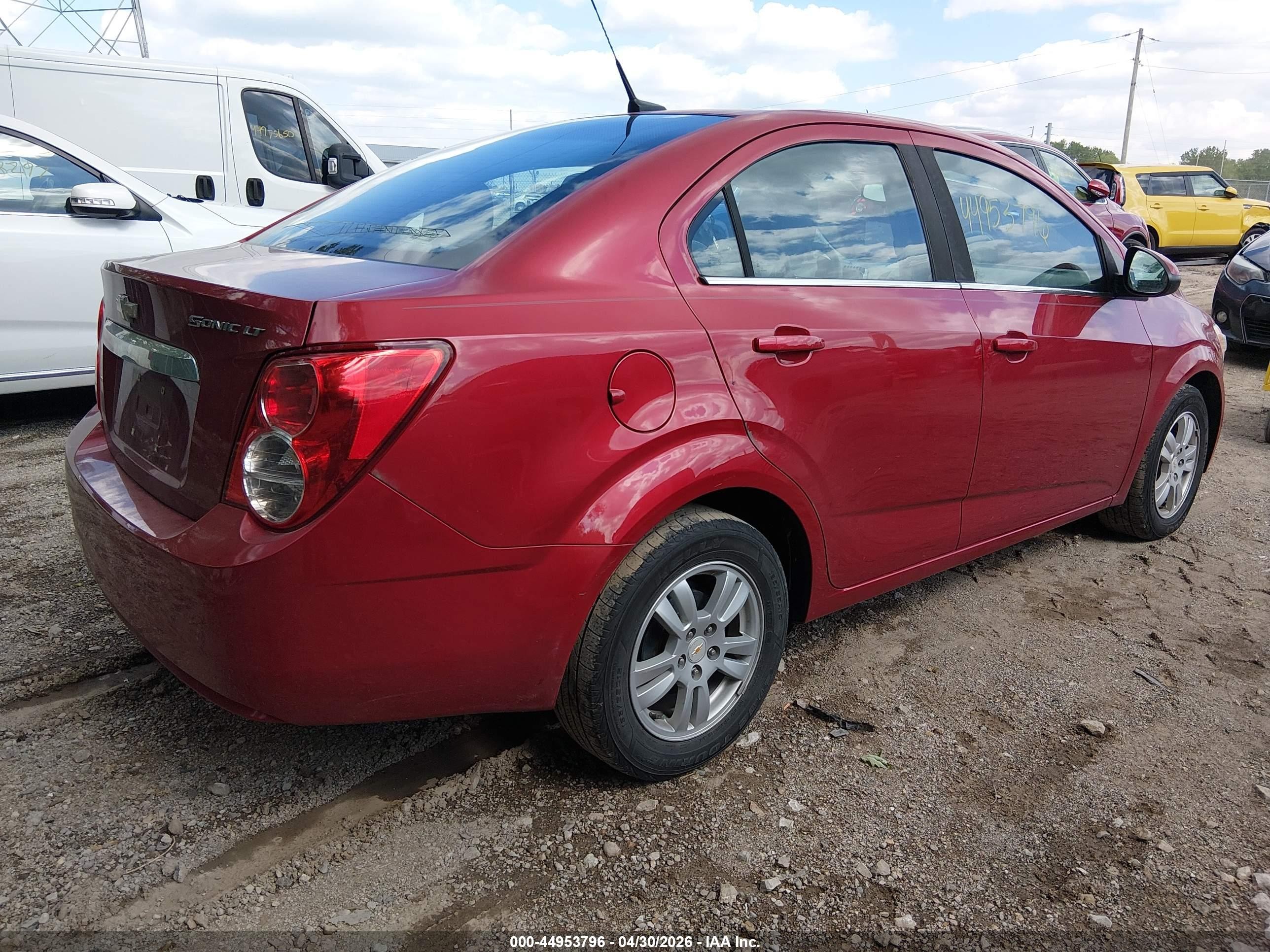 2012 Chevrolet Sonic 2lt Красный vin: 1G1JC5SH5C4119342