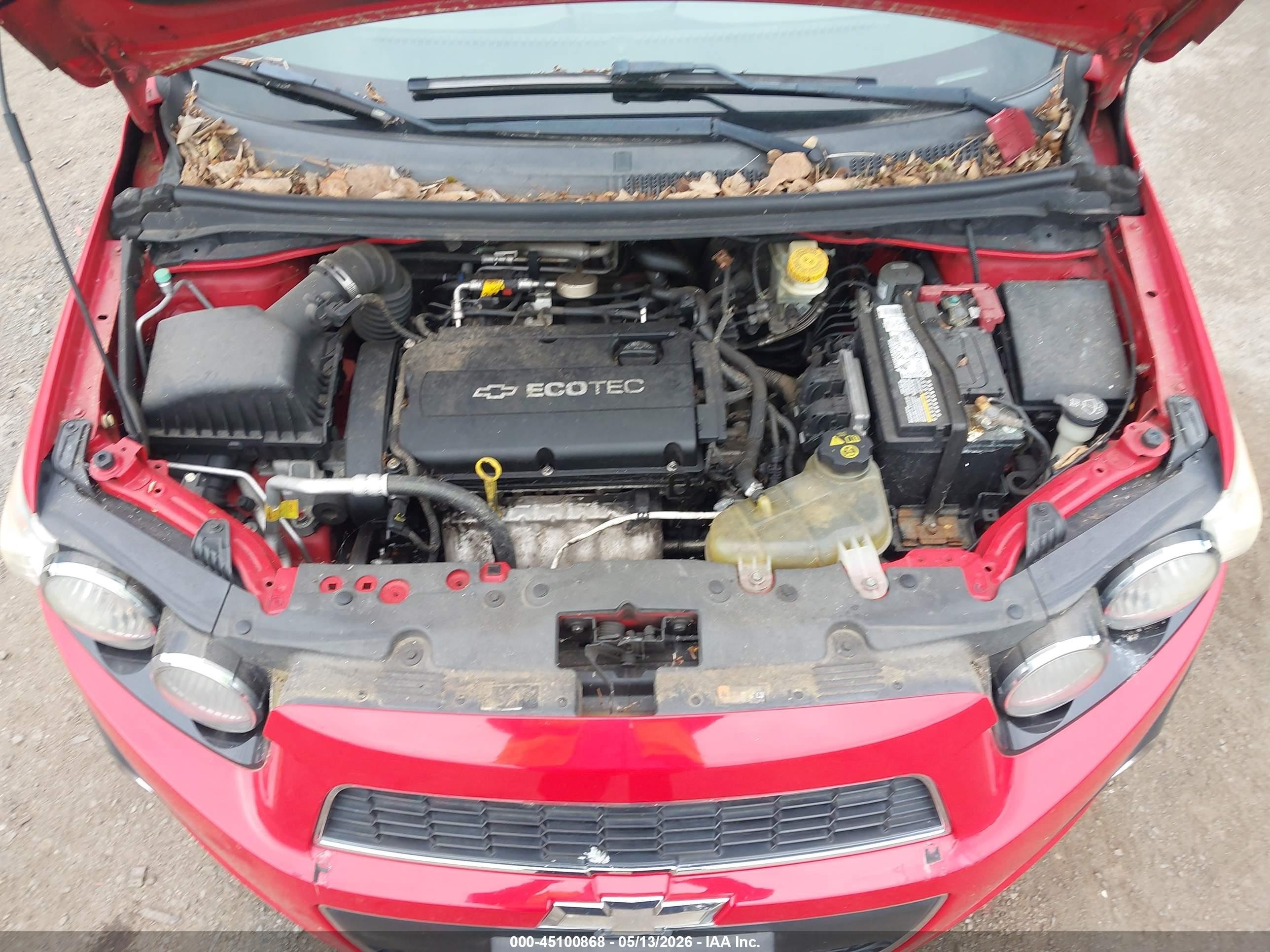 2012 Chevrolet Sonic 2lt Красный vin: 1G1JC5SH5C4208649
