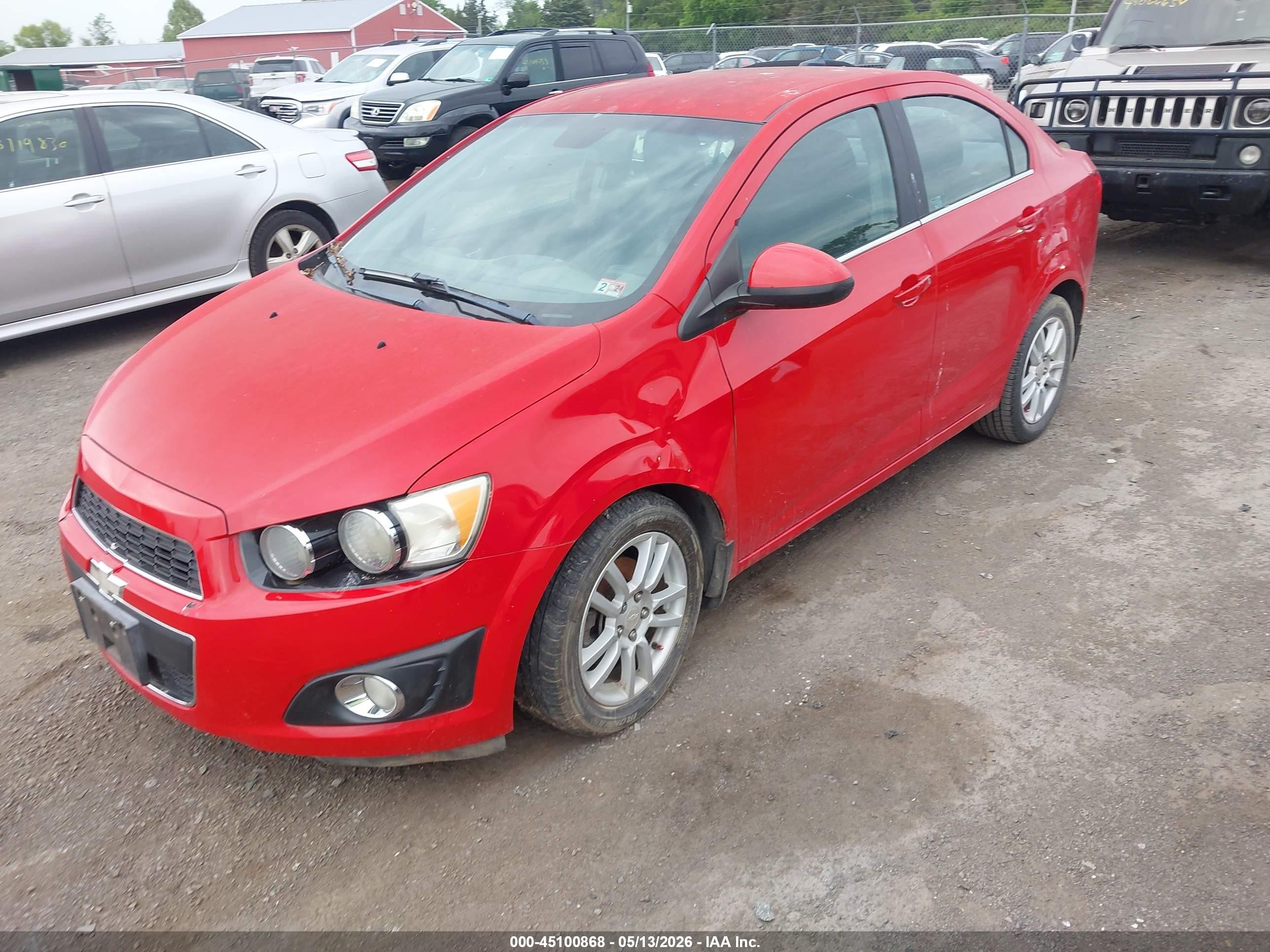 2012 Chevrolet Sonic 2lt Красный vin: 1G1JC5SH5C4208649