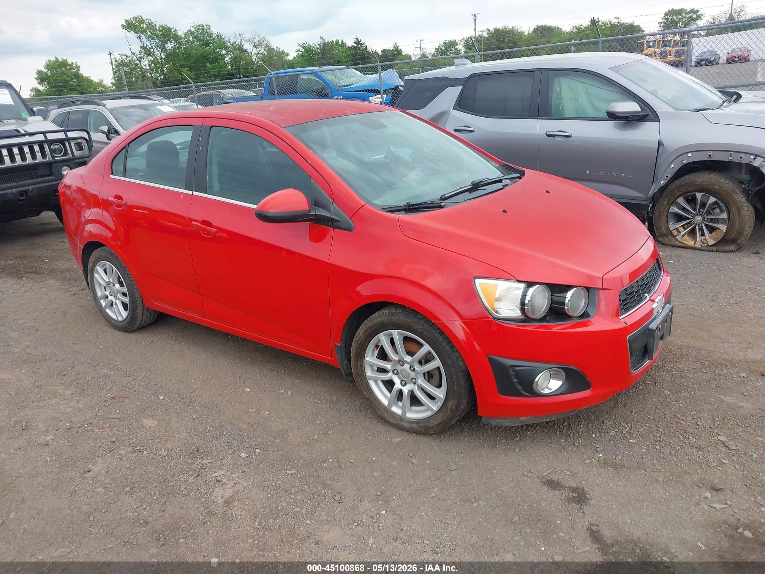 2012 Chevrolet Sonic 2lt Красный vin: 1G1JC5SH5C4208649
