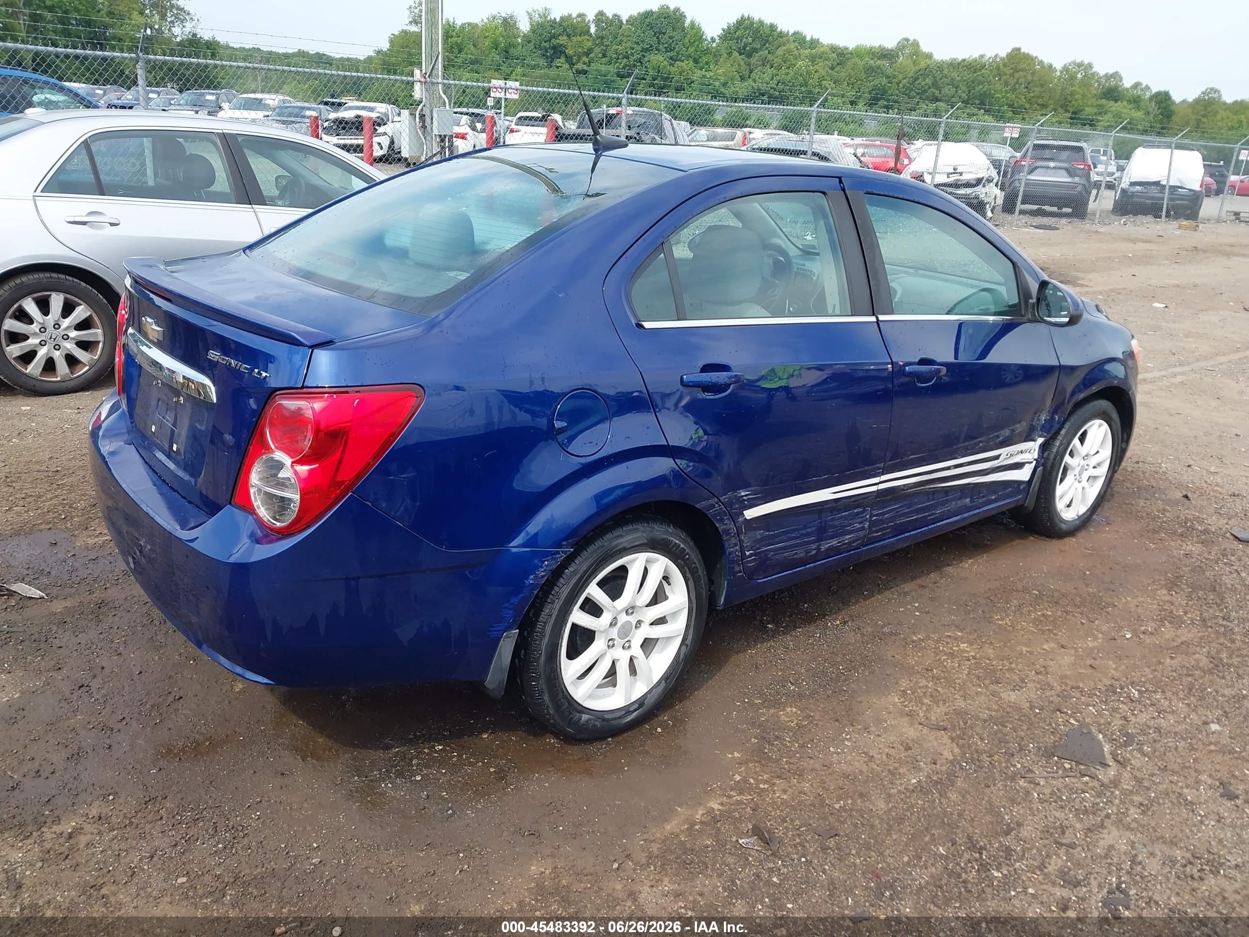 2014 Chevrolet Sonic Lt Auto Navy vin: 1G1JC5SH5E4138704