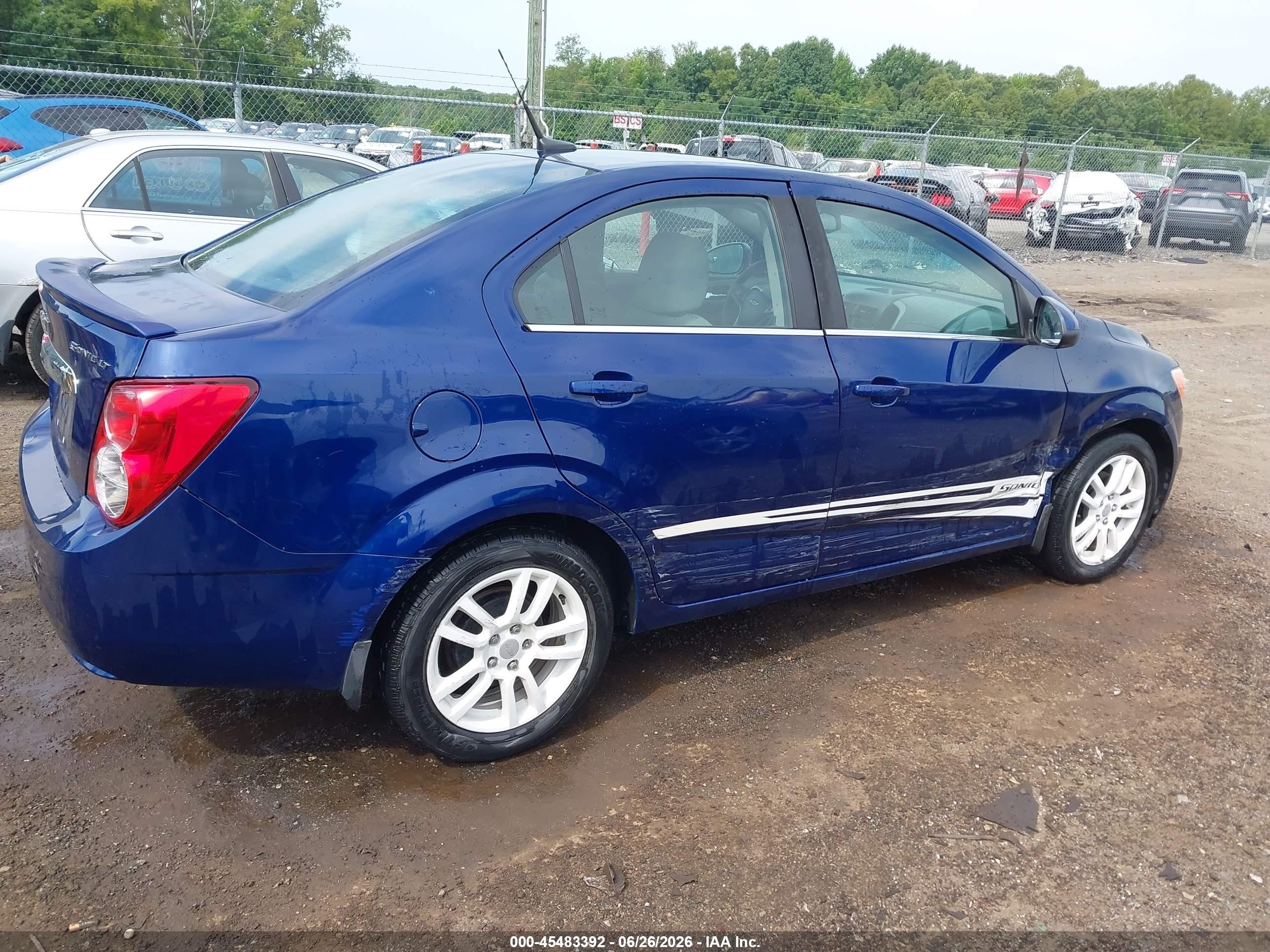 2014 Chevrolet Sonic Lt Auto Navy vin: 1G1JC5SH5E4138704
